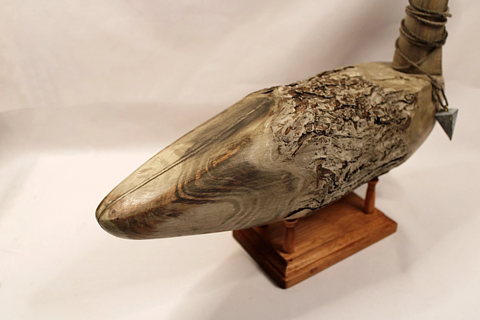 CHRIS BOONE Vintage Wooden Swan Decoy Signed Dated-Back-Tail-Bark-View-2000 x 1333.JPG