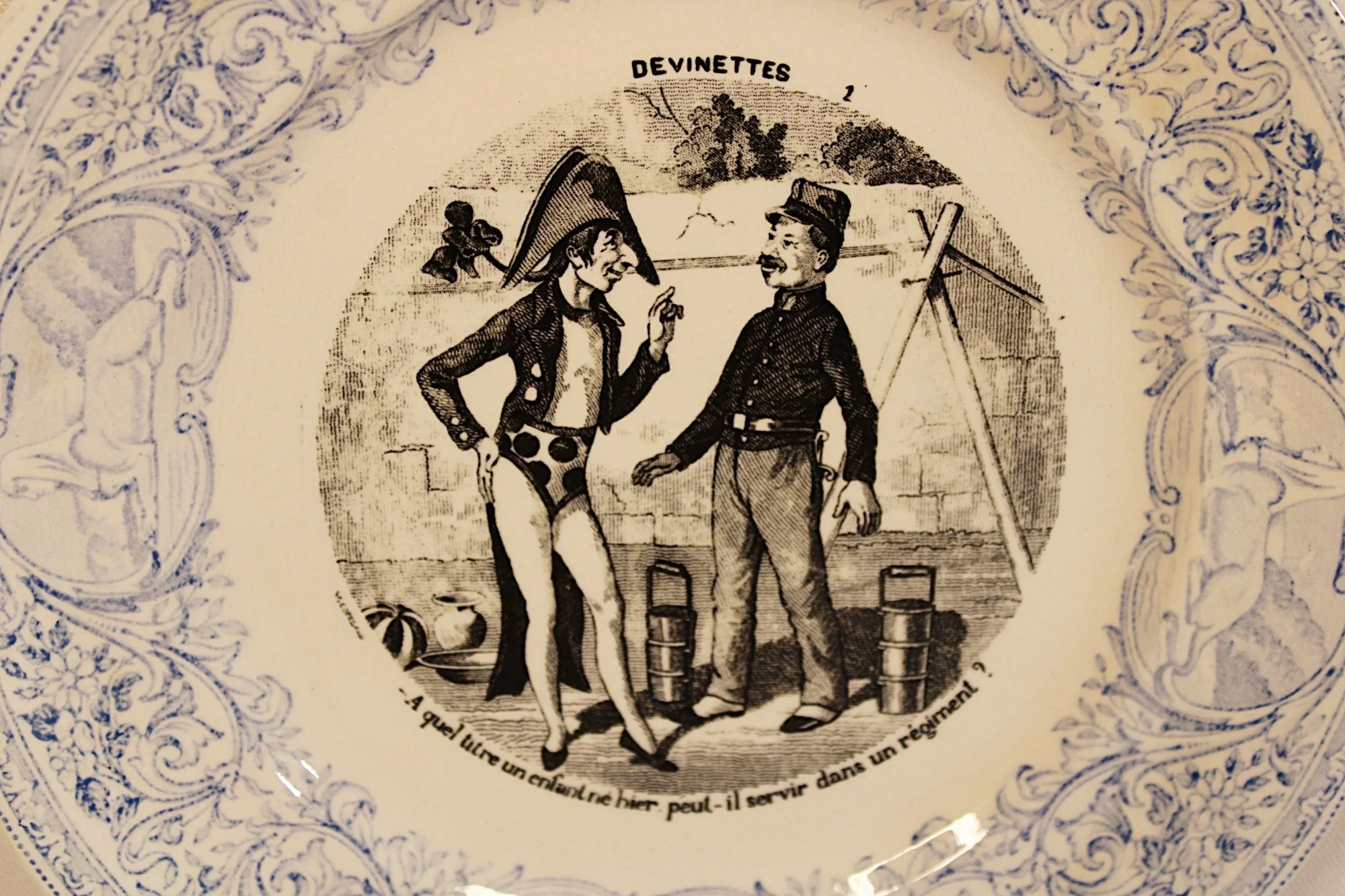 Antique French Talking Plates Digoin et Sarreguemines-Plate-1-front-closeup-2000 x 1333.JPG