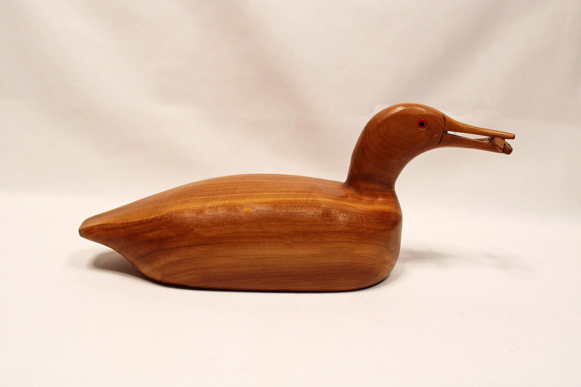 BILL COLEMAN Carved Wooden Loon Decoy with Fish-FullBody-Right-2000 x 1333.JPG
