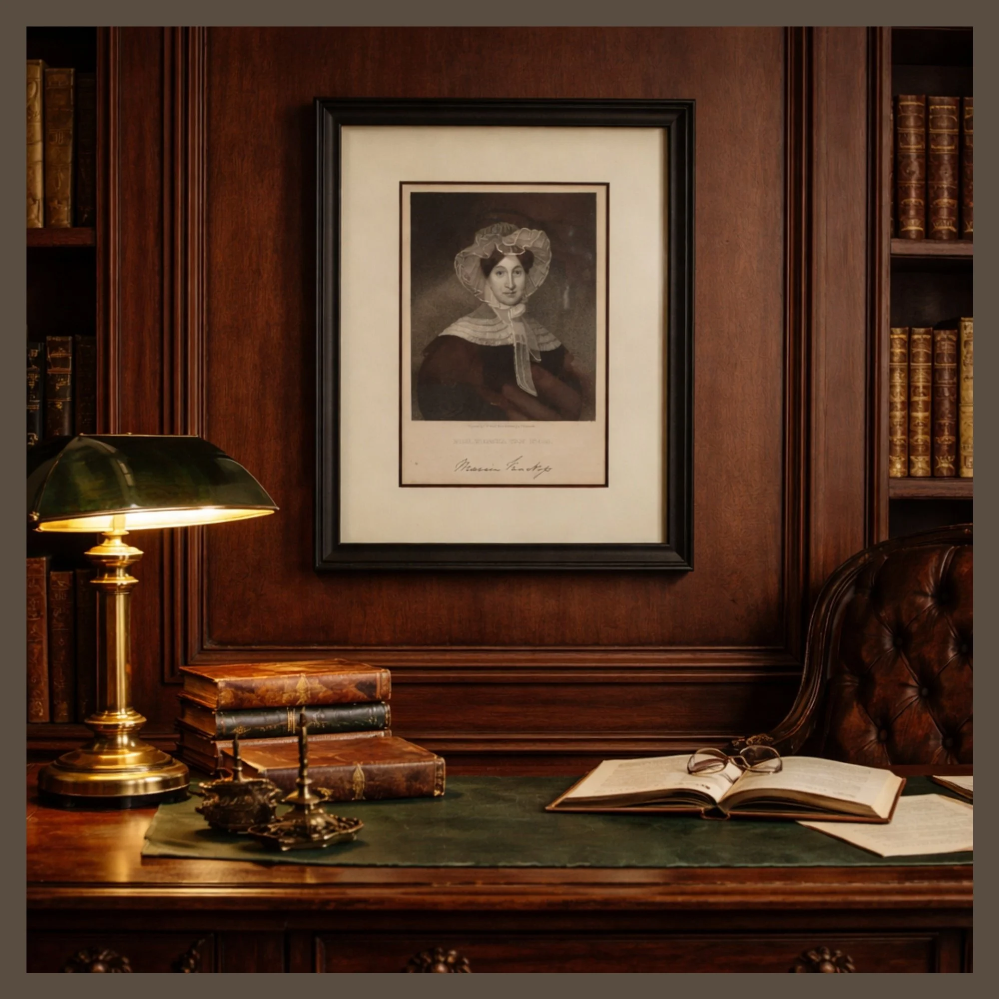 Antique Steel Engraving of Marcia Van Ness by T.B. Welch front full in office-PYH-2000 x 2000.jpg