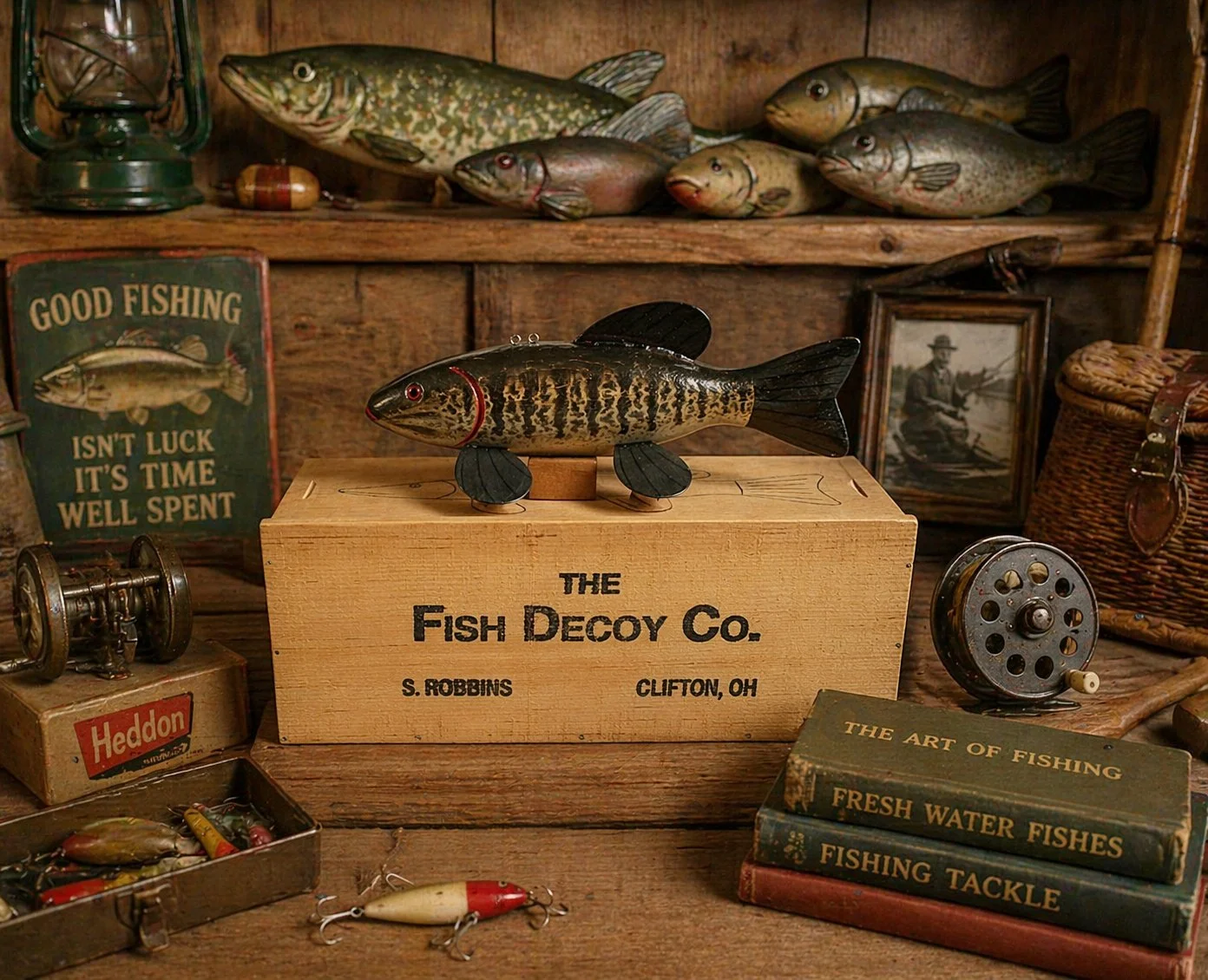 Steve Robbins-Fish Decoy Smallmouth Bass -on-stand-facing-right-collection-1392 x 1130.jpg
