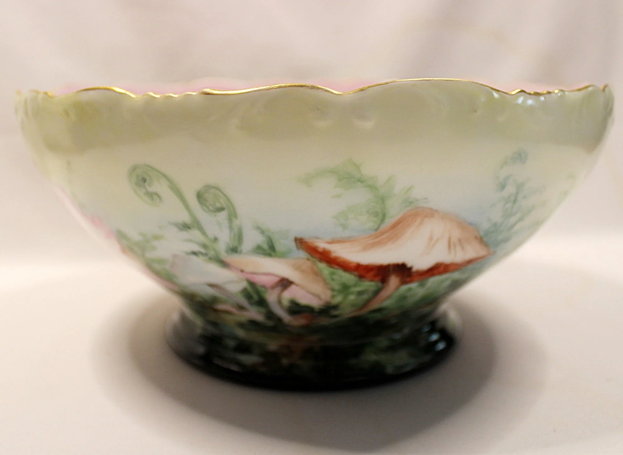 5837-Antique T&V Limoges Centerpiece Bowl 1892-1907 Handpainted Mushrooms-side-3-view-2000 x 1461.JPG