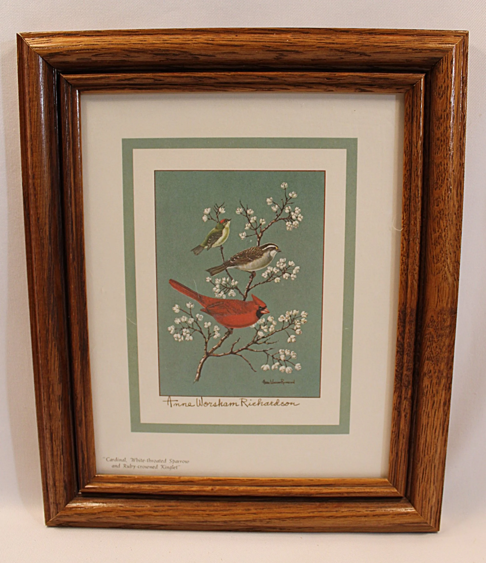 ANNE WORSHAM RICHARDSON Bird Print Pencil Signed Framed with Handwritten Dedication-Cardinal-A-1897 x 2197.JPG