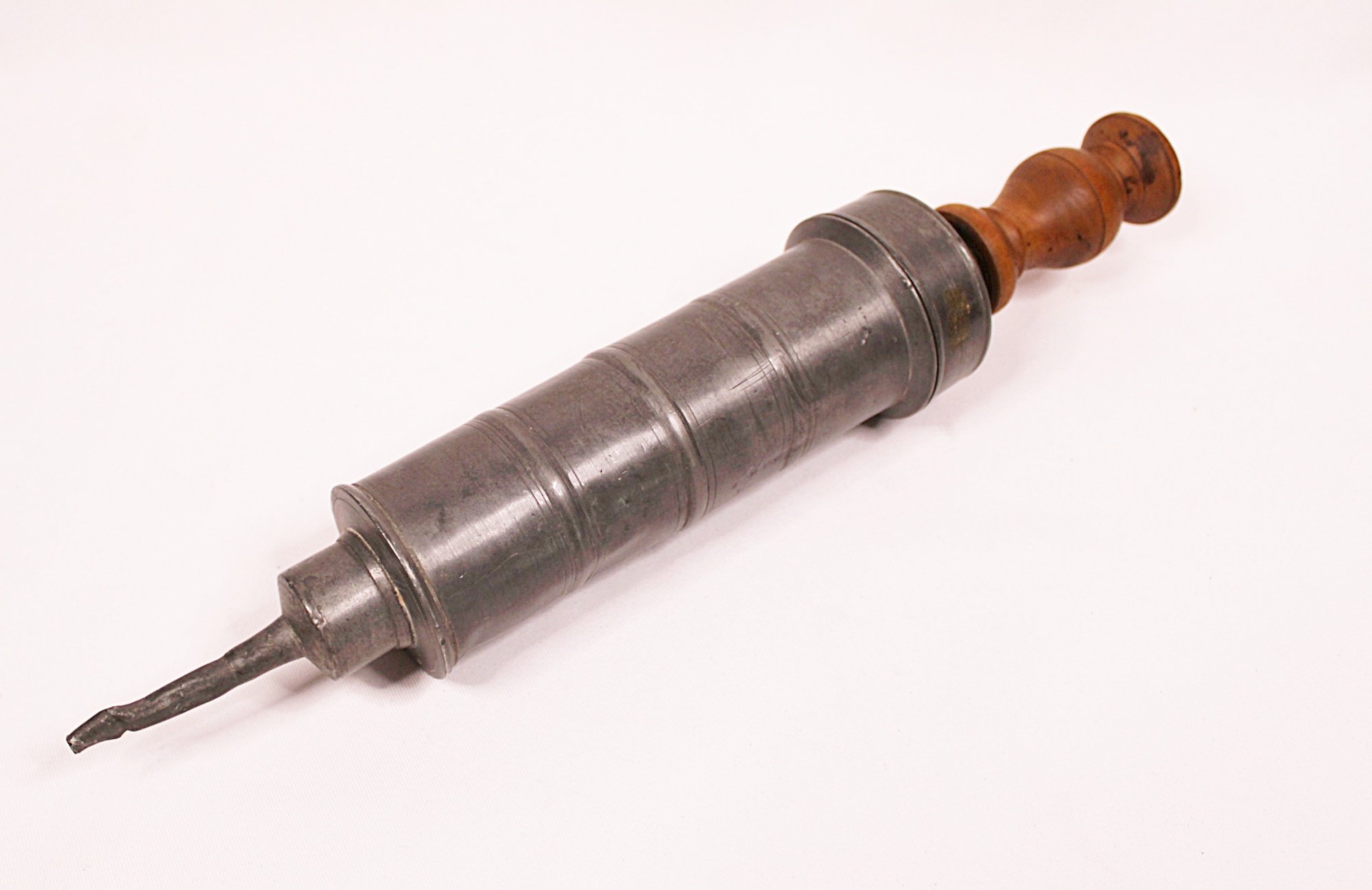 Antique French Pewter and Maple Sausage Stuffer-2000 x 1298.JPG