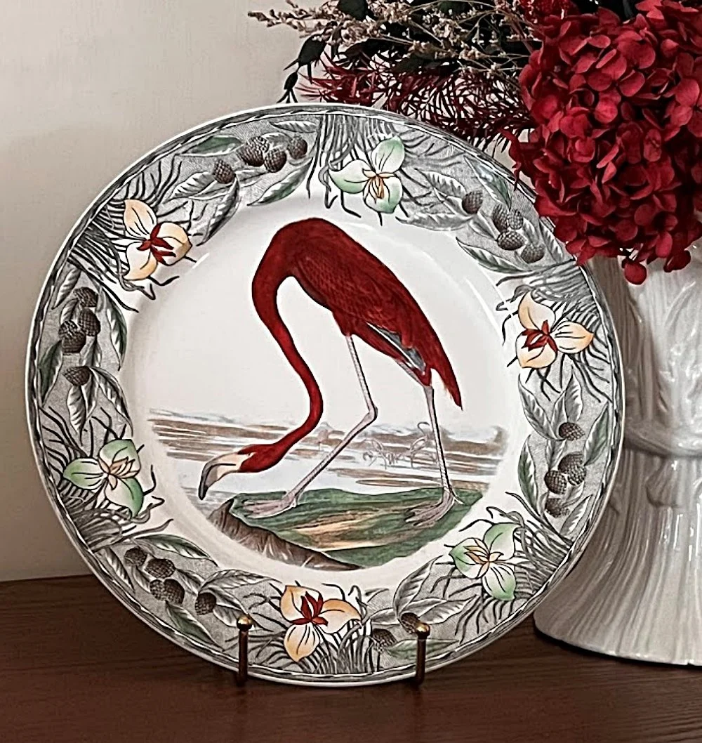 5593-william-adams-england-audobon-flamingo-plate-on-table-with flowers-1000 x 1058.jpg