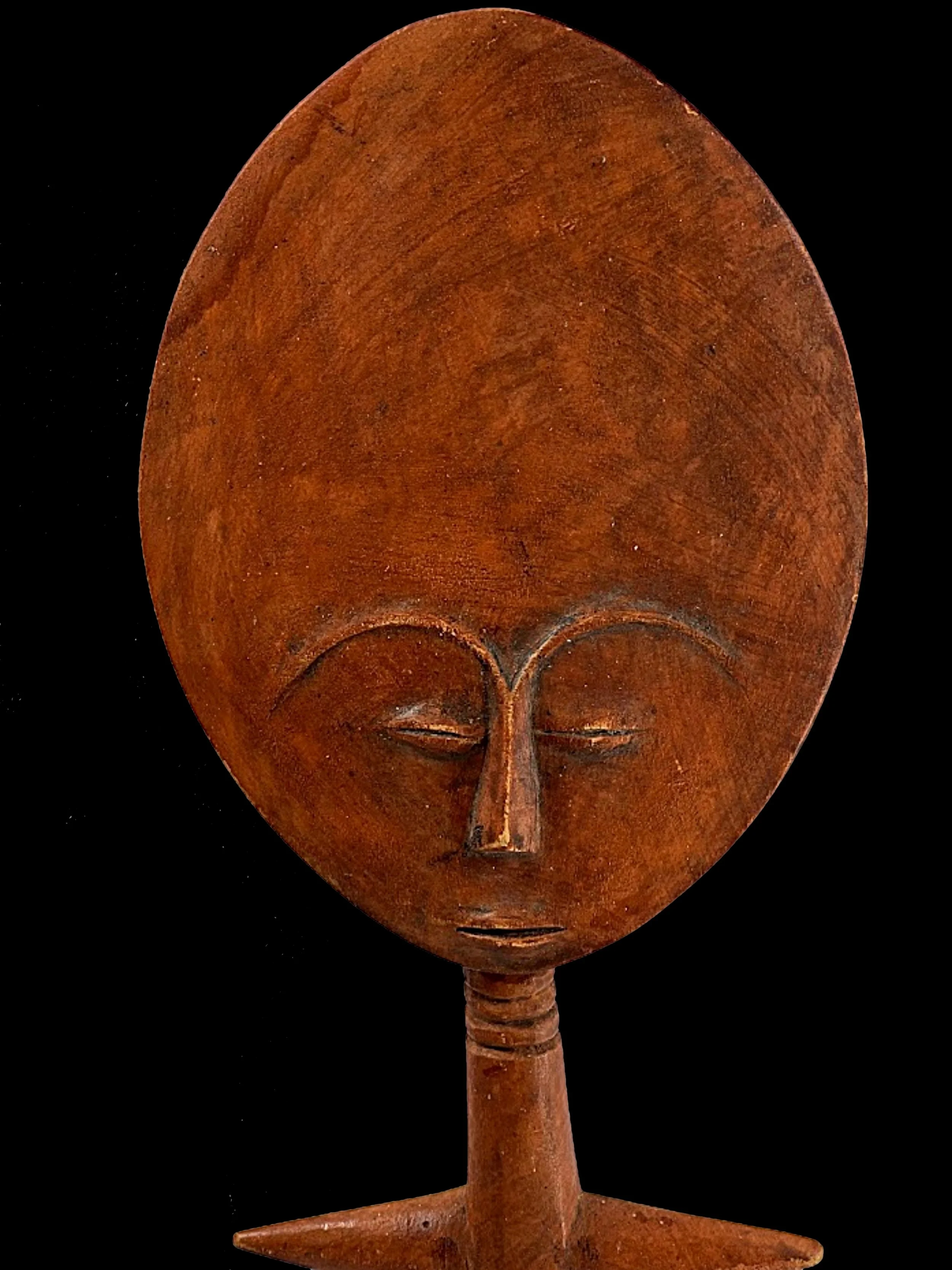 Vintage African Fertility Sculpture - Carved Wooden Akuaba Fante People - Ghana - face close up black background-2697 x 3595.jpg