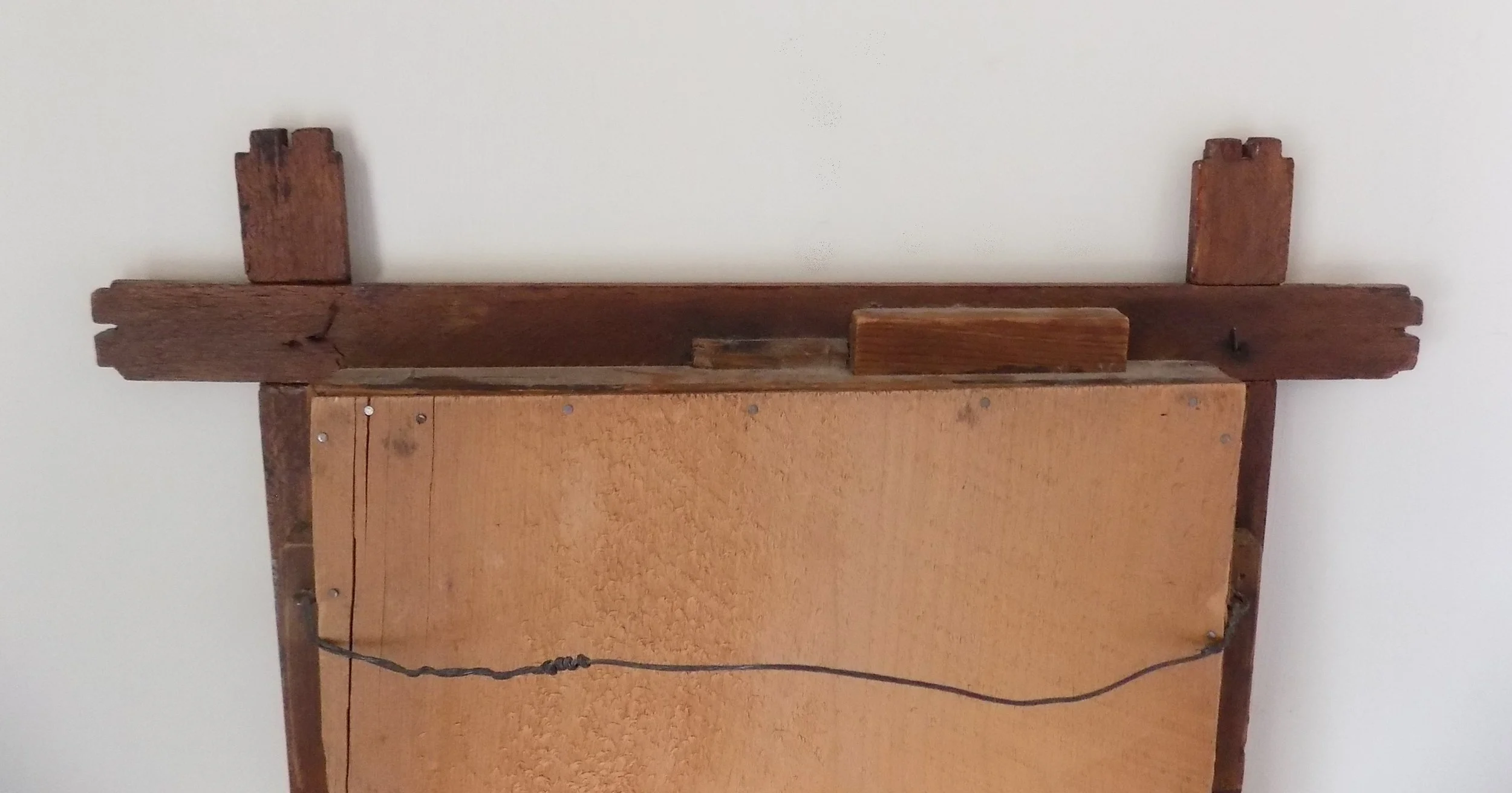 Antique Alice Luella Fidler Original Watercolor Crisscross Frame With Porcelain Beads Signed and Dated 1906 top .JPG