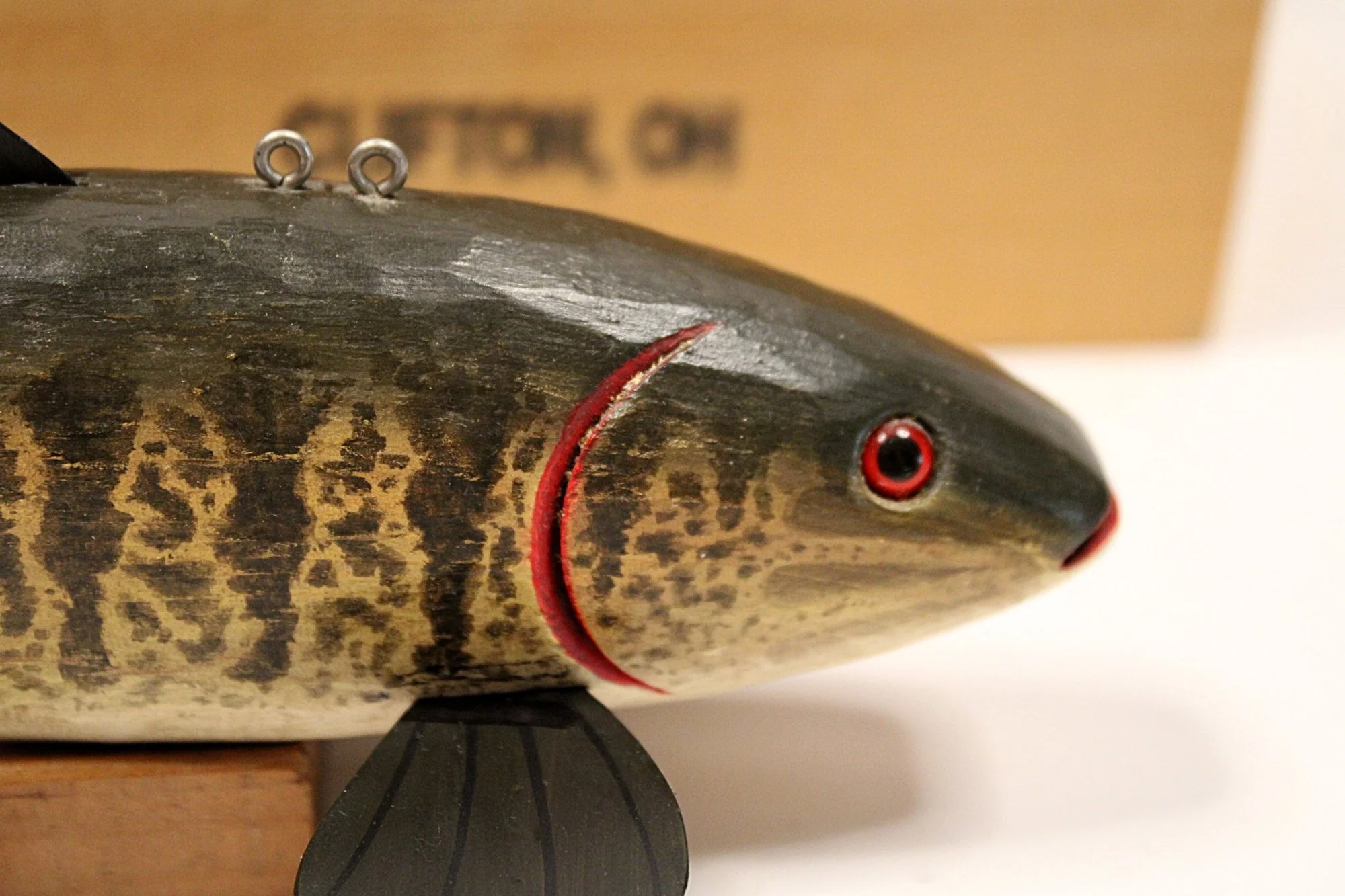 Steve Robbins-Fish Decoy Smallmouth Bass Face-closeup-Facing right--2000 x 1333.JPG