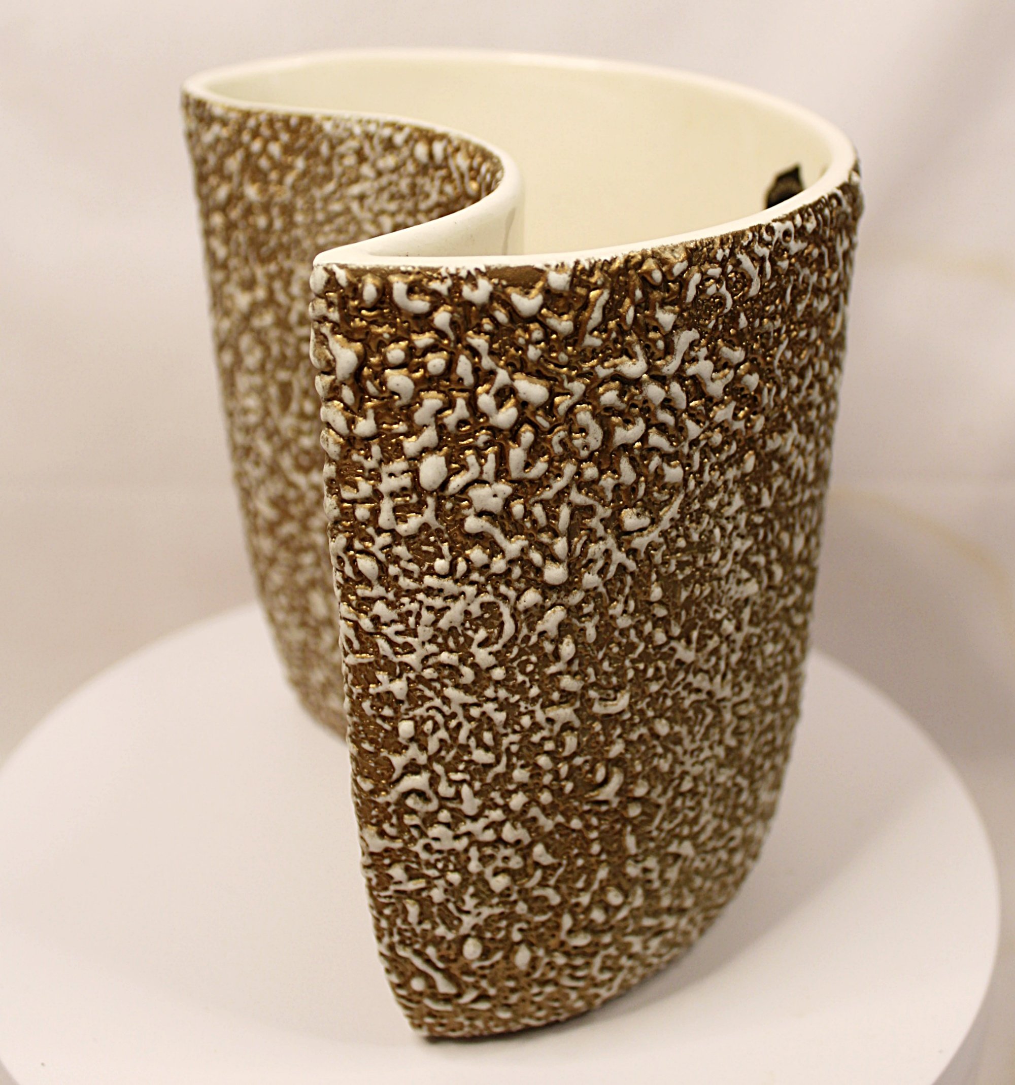 MCM Rocky Mountain Pottery Vase Gilded Pebbled Lava Glaze-side-View-2000 x 2139.JPG