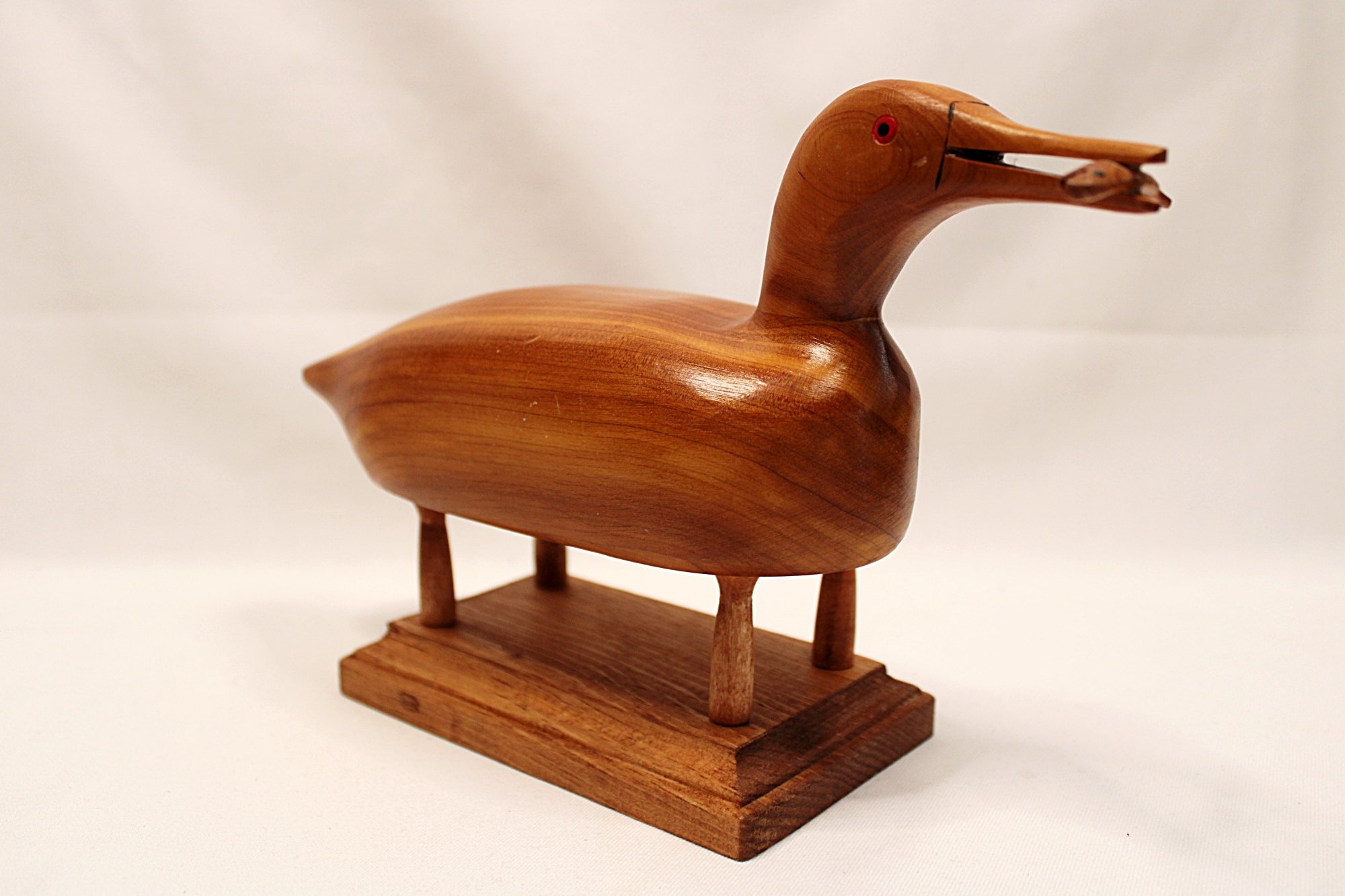 BILL COLEMAN Carved Wooden Loon Decoy with Fish-On Stand-Facing Right-Front-2000 x 1333.JPG