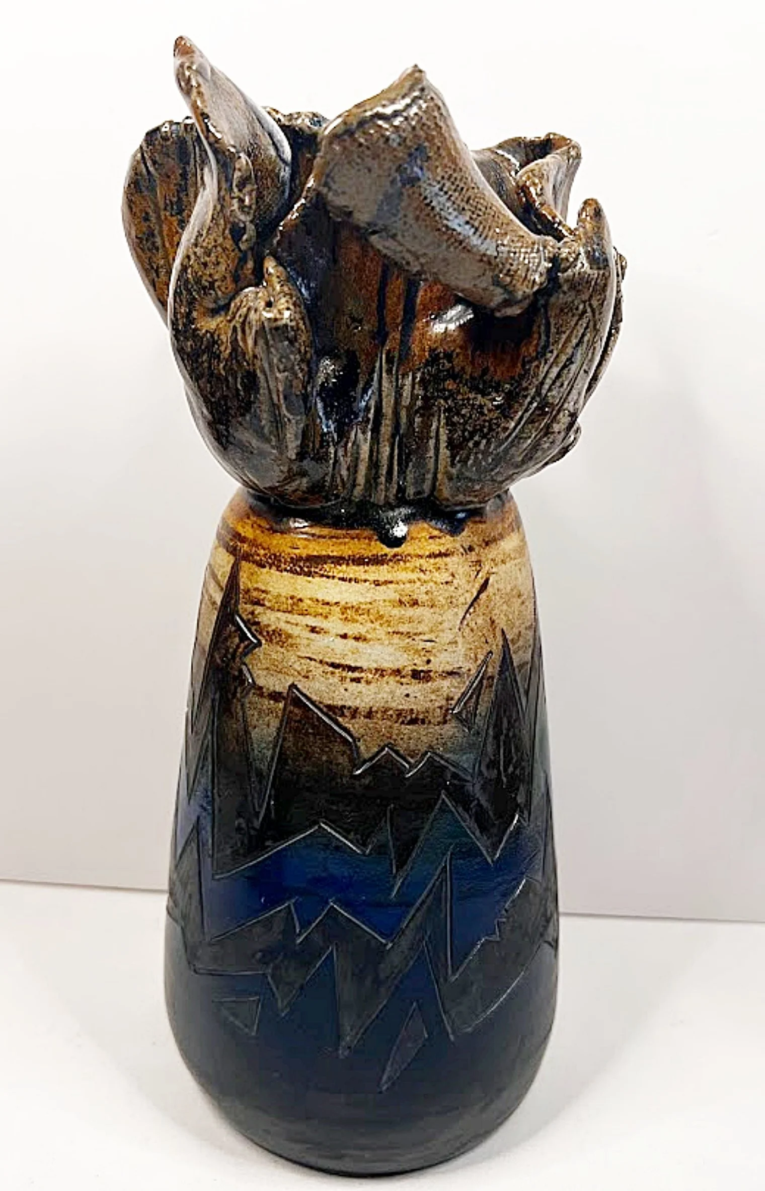 MICHAEL SCHLYER 1999 Pair Large Pottery Vases, Flat Earth Clay Works, Kansas-Large by self-1520 x 2365.jpg