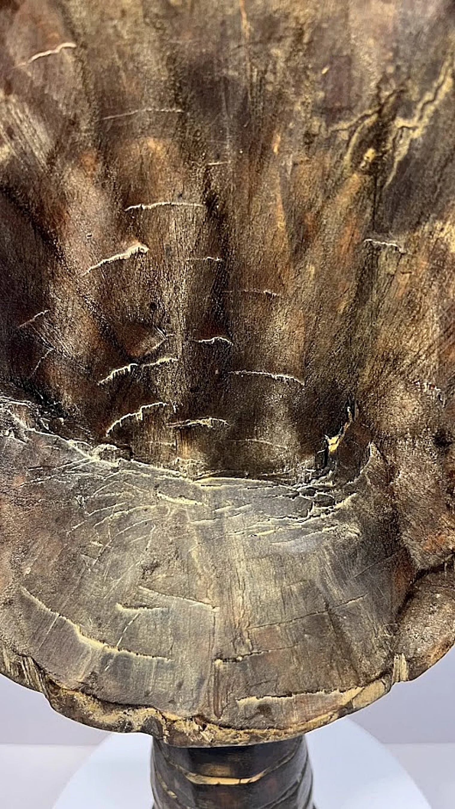 Vintage AFRICAN CARVING Large Wood and Metal Woman-back of face-1520 x 2701.jpg