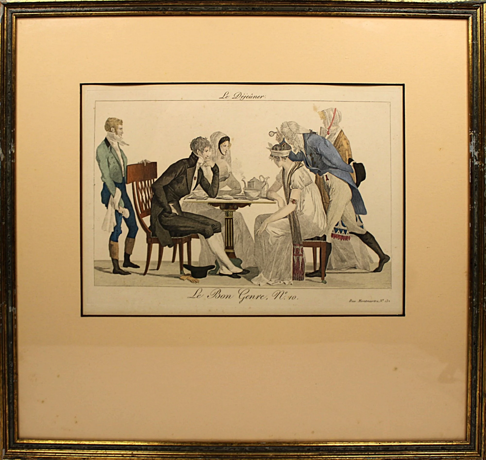 LE BON GENRE Four 1800s French Etchings Hand Colored Framed Cuisine Themed-Front Pic-3-2000 x 1895.JPG