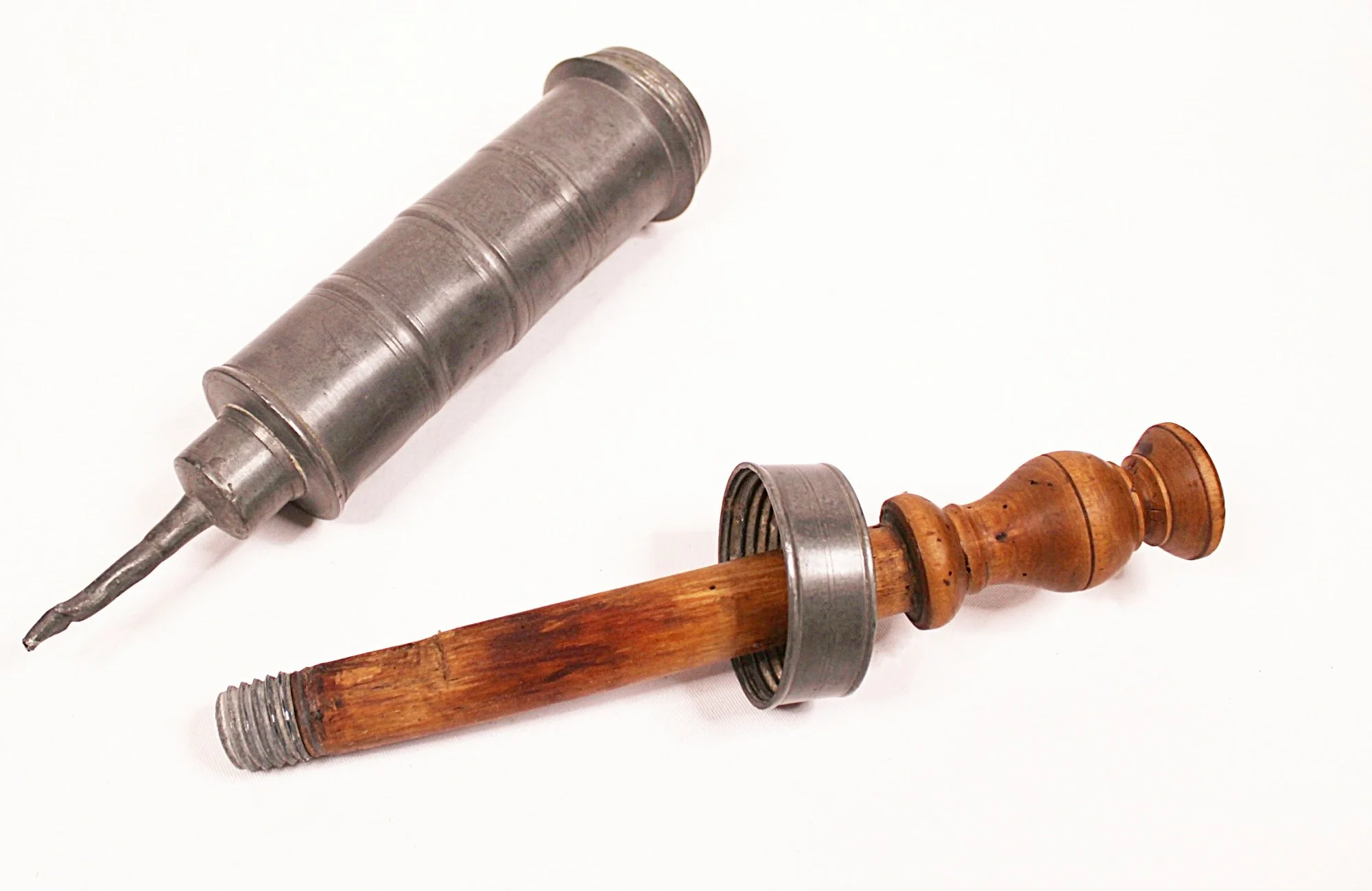 Antique French Pewter and Maple Sausage Stuffer-apart-2000 x 1298.JPG