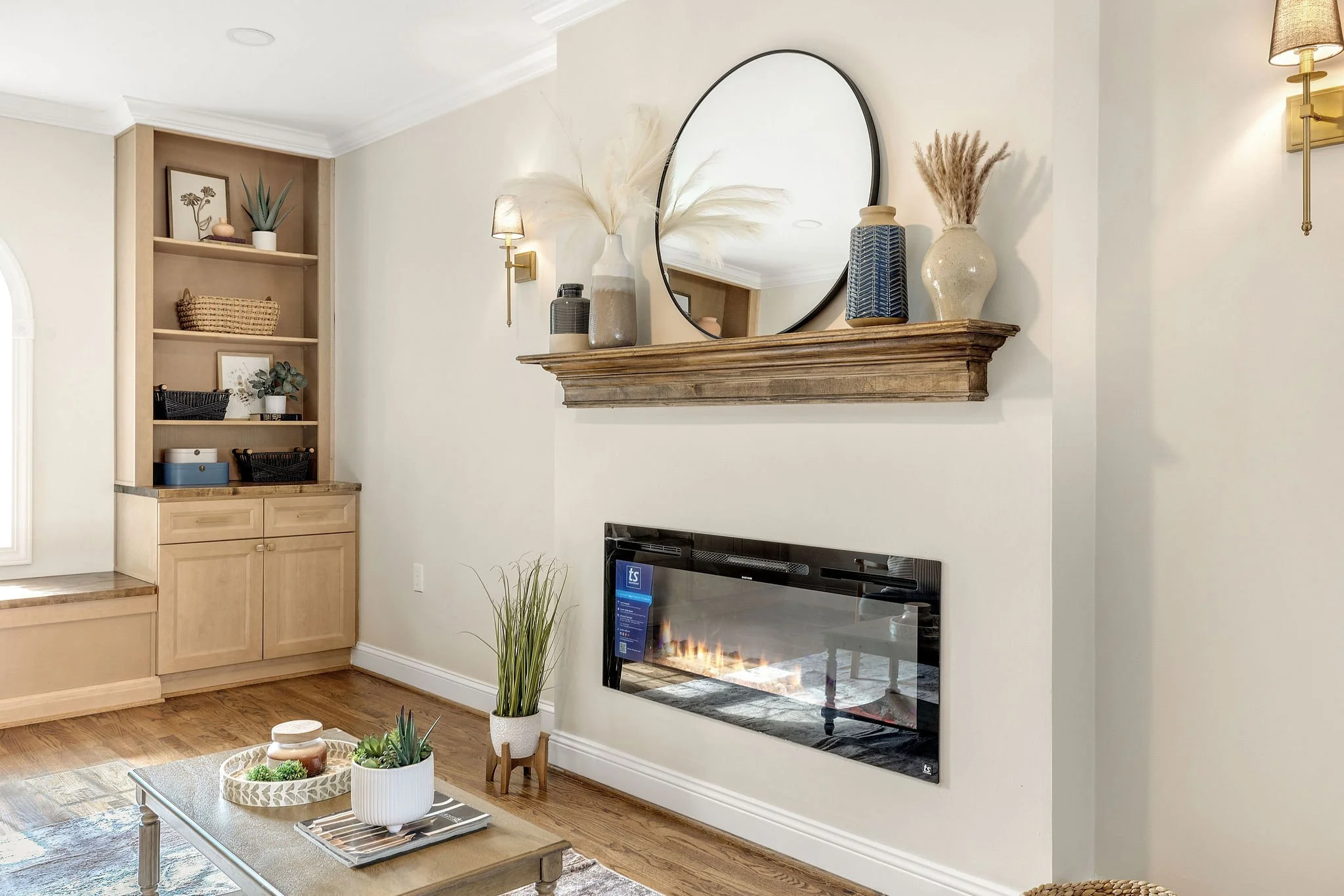 After — Handcrafted Mantel & Built-Ins