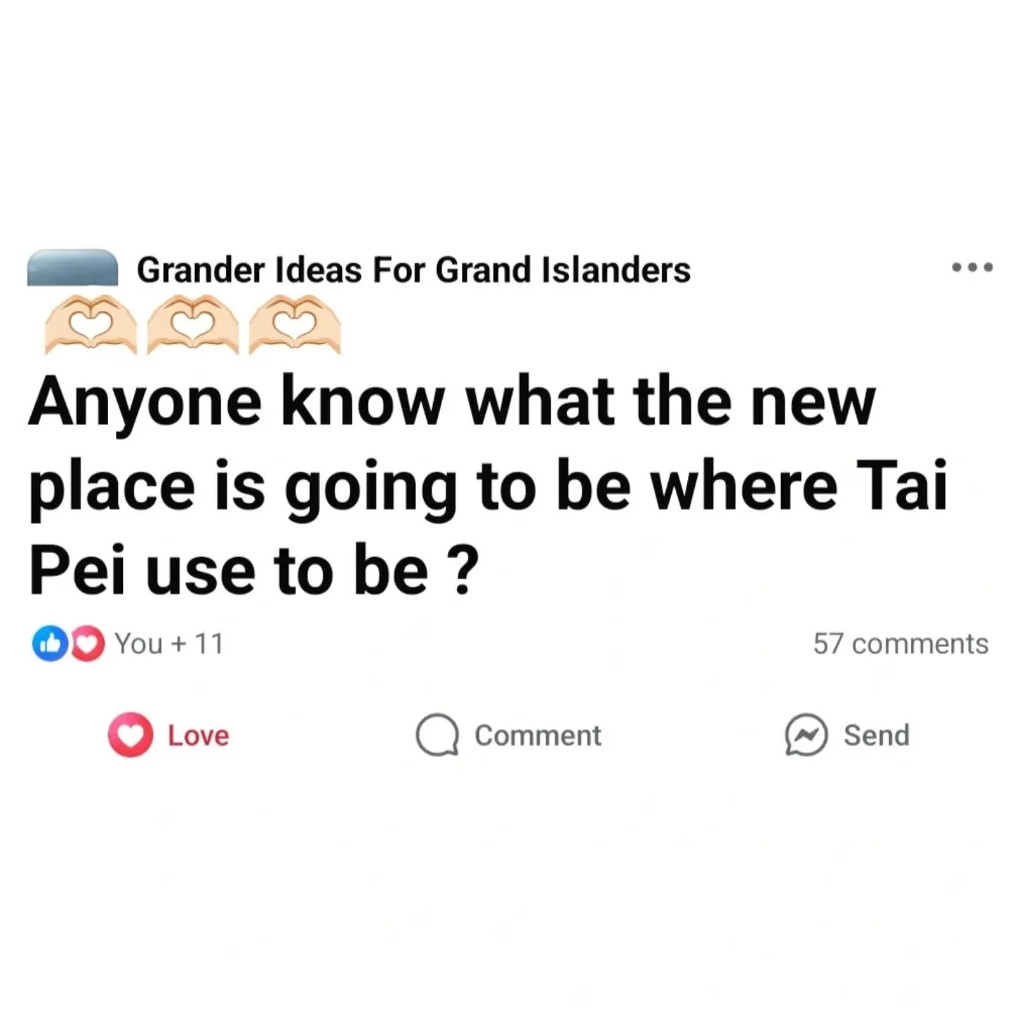 That moment you wake up and have practically gone viral in your town's local Facebook group. 🤯🤣

Some wild guesses about what&rsquo;s going into the old Tai Pei restaurant. Everything from Cracker Barrel to a strip club. 😜 The comment thread is pr