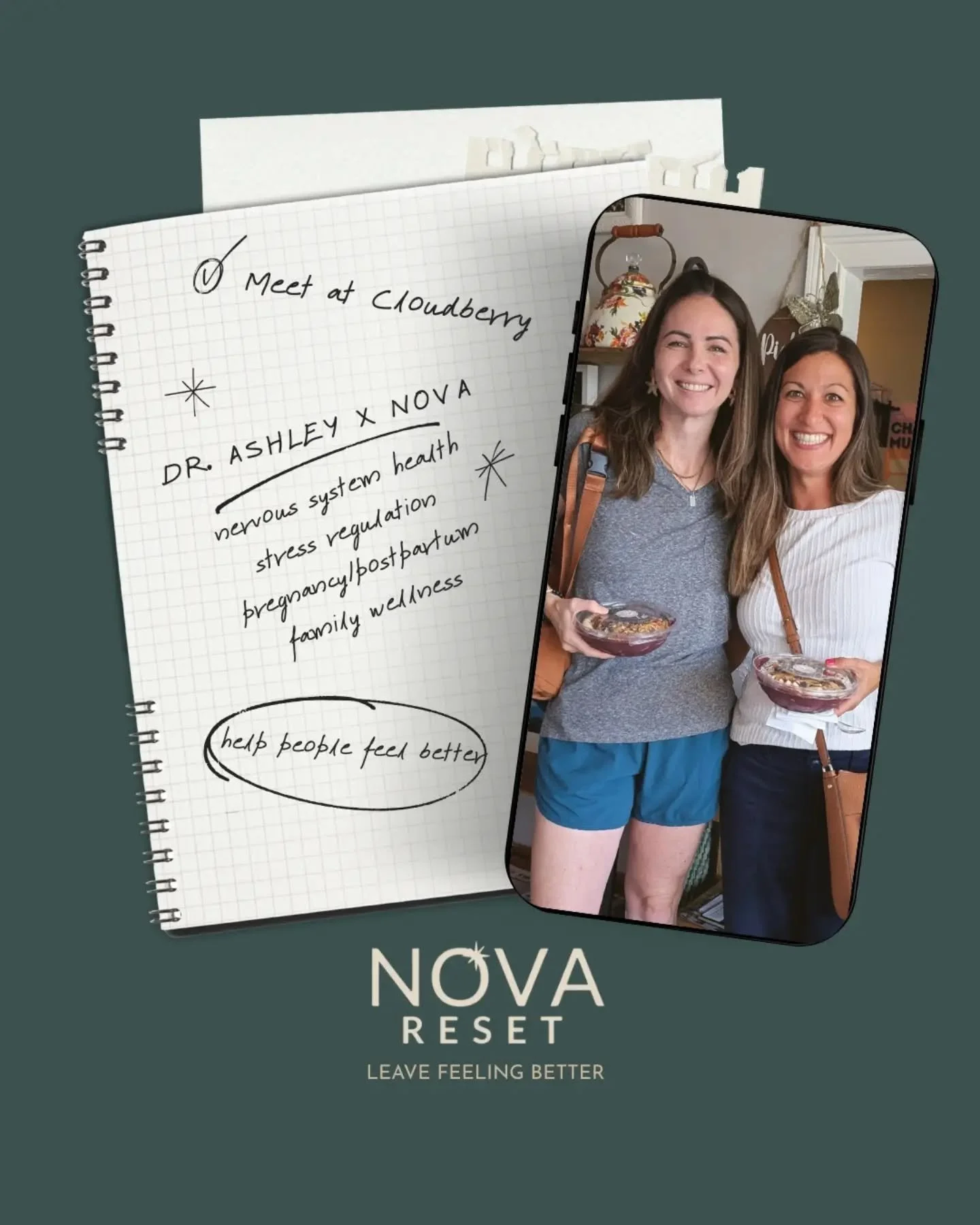 Did we just become best friends, @gleasonfamilychiropractic?! 👯&zwj;♀️✨ That moment when you finally meet an online friend IRL and it's as great as you imagined in your head. 🫶🏻

Dr. Ashley reached out shortly after we announced NOVA RESET was com