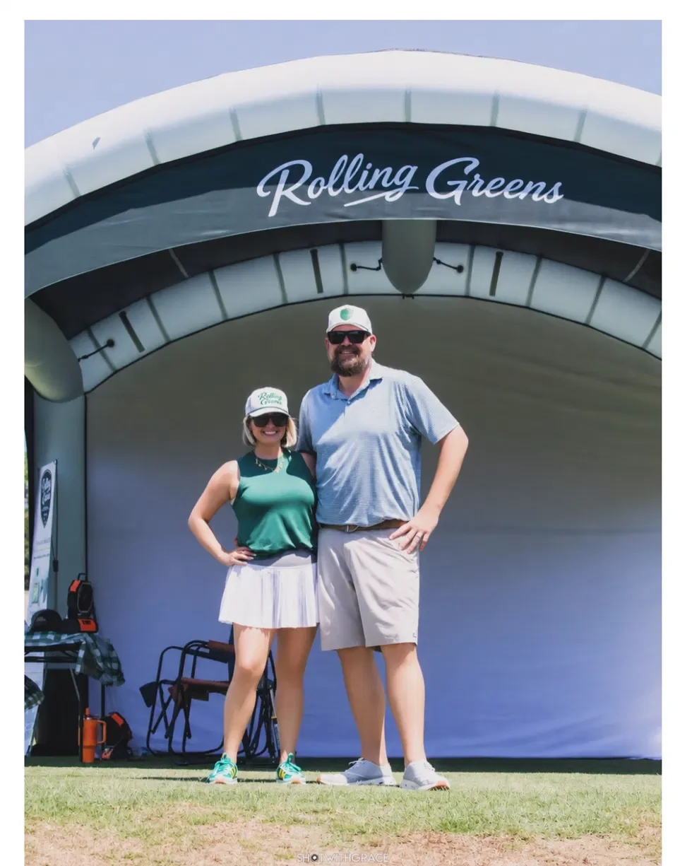 Mackenzie and Ryan Bunkley, owners of Rolling Greens Golf Co.