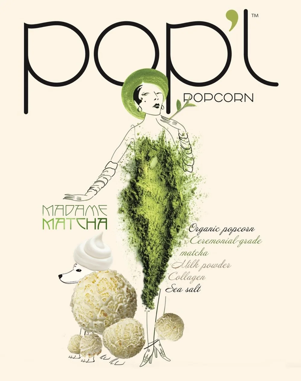Meet Madame Matcha. She runs on ceremonial green tea, impeccable taste, and very little need for explanation. 🫖💅

Coming soon&hellip;
#poplpopcorn