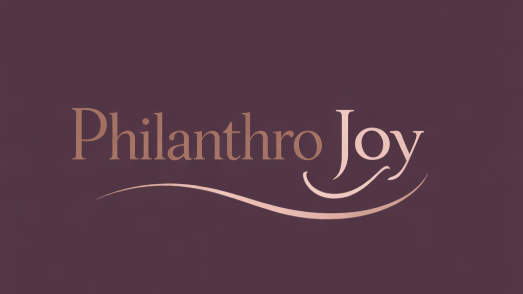 Text reading 'Philanthro Joy' on a purple background