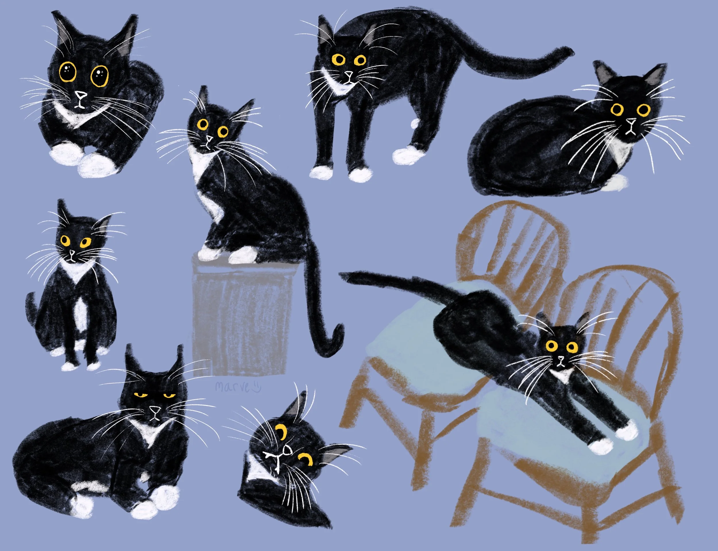 George doodles, digital painting, 2026