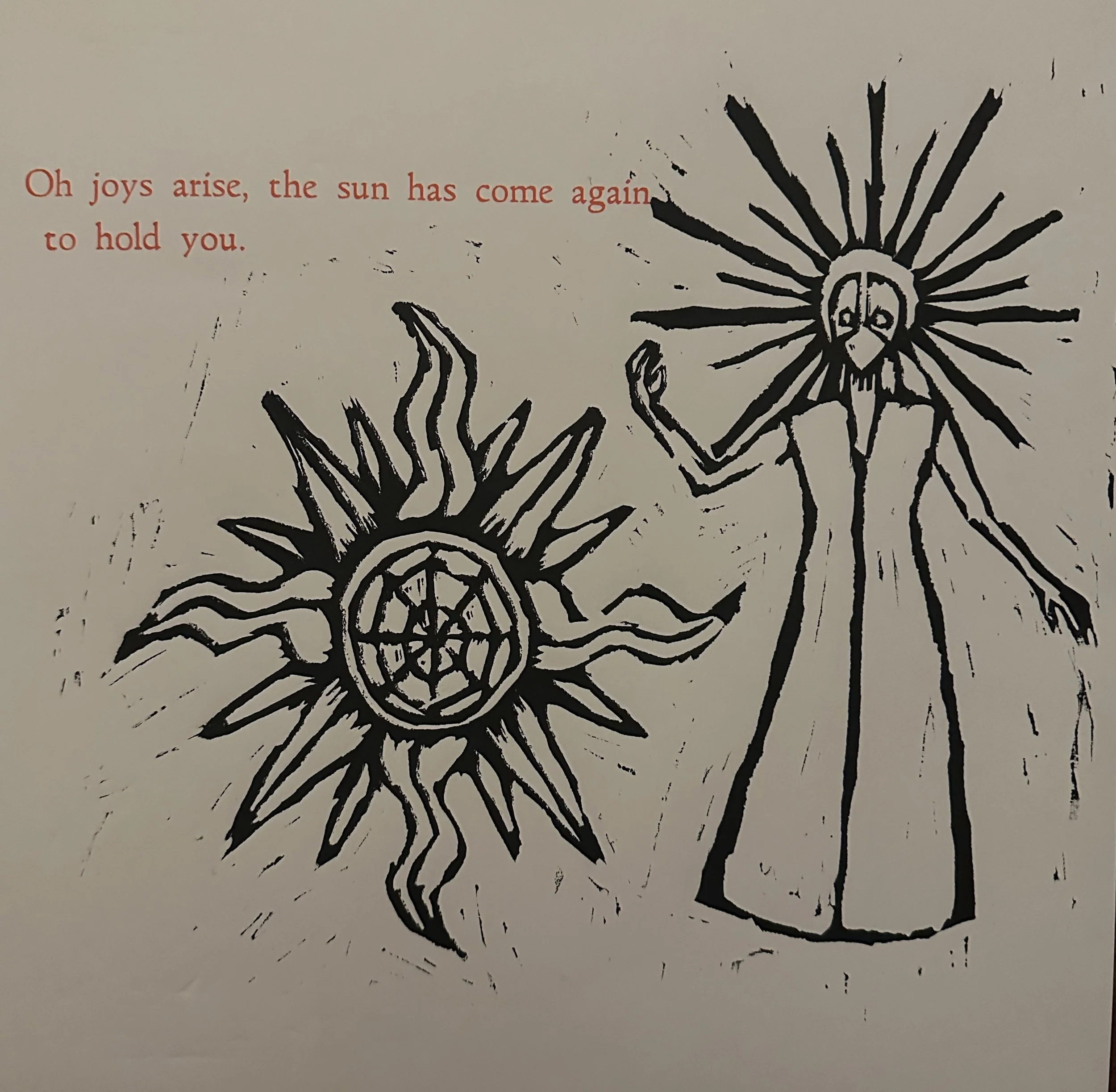 Empire Ants, linoleum block print and letterpress type, 2024