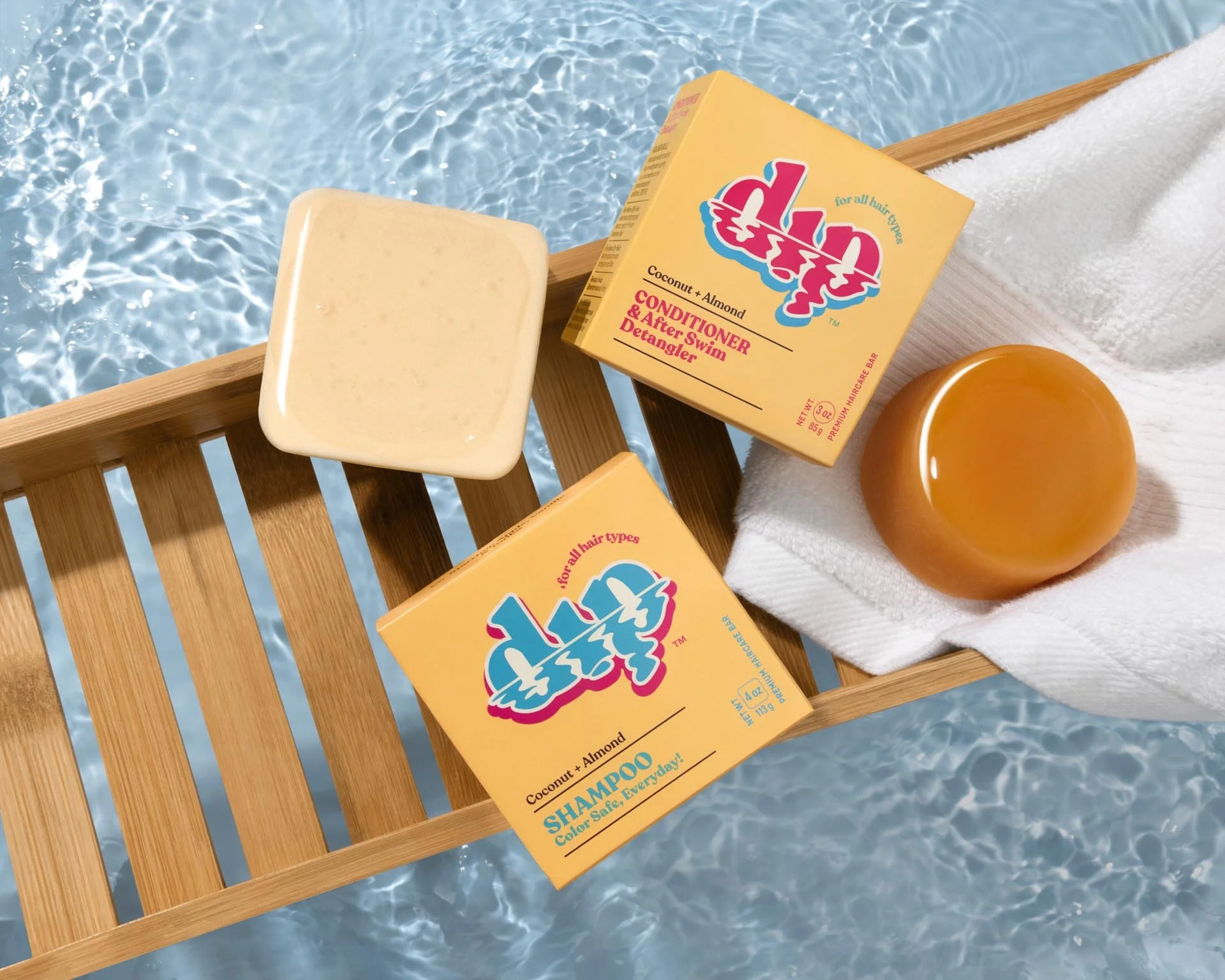 Dip: Hydrating hair care designed to protect and nourish hair after sun, chlorine, and lake days—your go-to for healthy, vibrant strands all summer long.