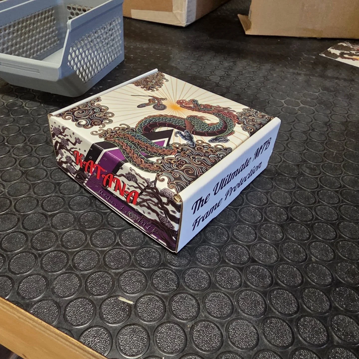 The production boxes just came in. I'm very excited to be in the final stages. I can't wait to get this in the hands of some riders so they can put it to the test. #aetherlabsmtb #bladeguardkatana #mtb