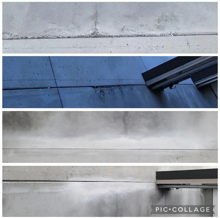 Concrete patch repair in Lethbridge showing before and after results with professional sealing