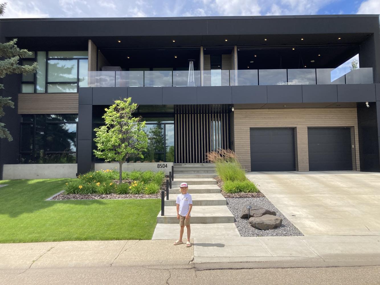 Residential property with large concrete areas prepared for professional concrete sealing