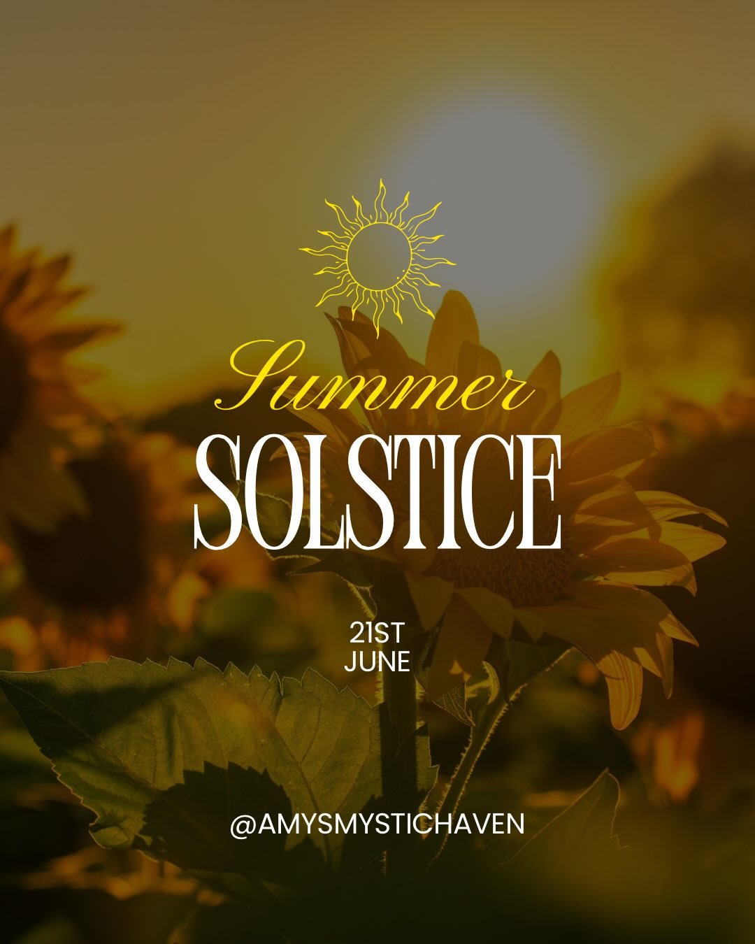 ☀️ The Summer Solstice is the peak of
light. It is a reminder of vitality, expression, and what is fully coming into bloom.

This is a time of solar energy, joy, and presence.
A time to notice what in you is ready to be seen.

Natural elements to wor