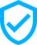 Blue shield icon with a checkmark in the center.