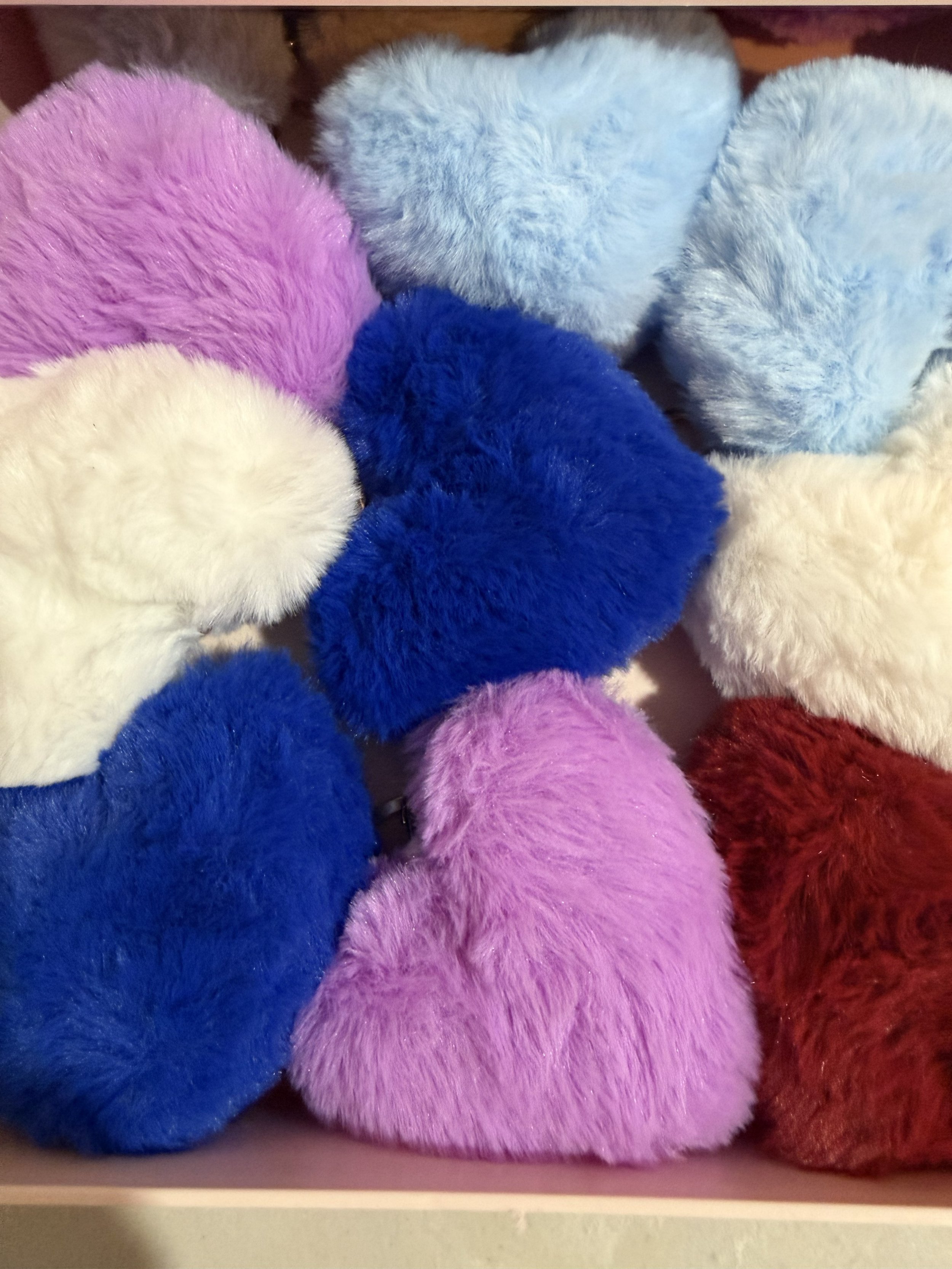 Large Heart Fluffy Pom Pom Keychains – Add a Touch of Fluffy Fun