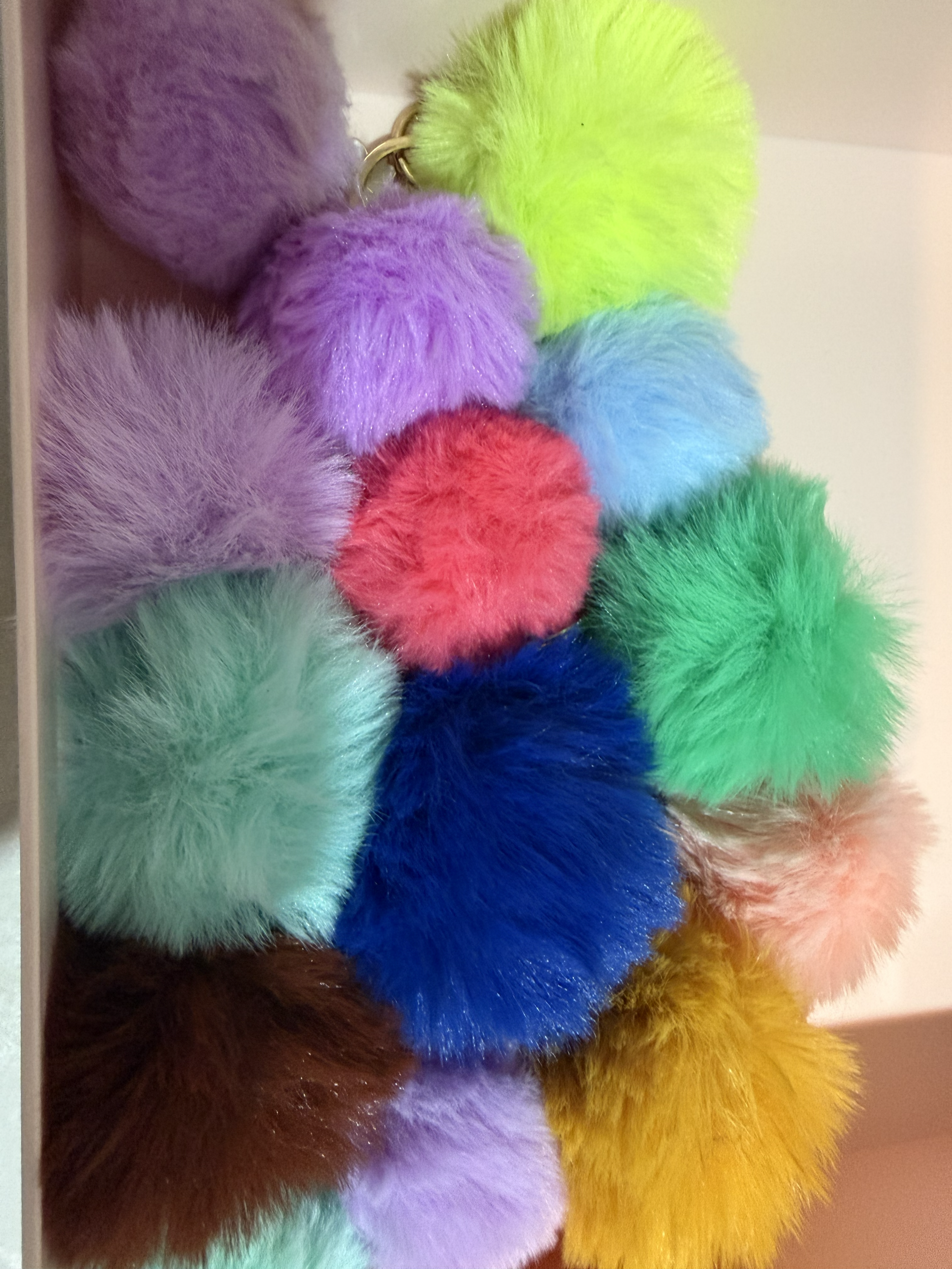 Small & Medium Fluffy Pom Pom Keychains – Add a Touch of Fluffy Fun