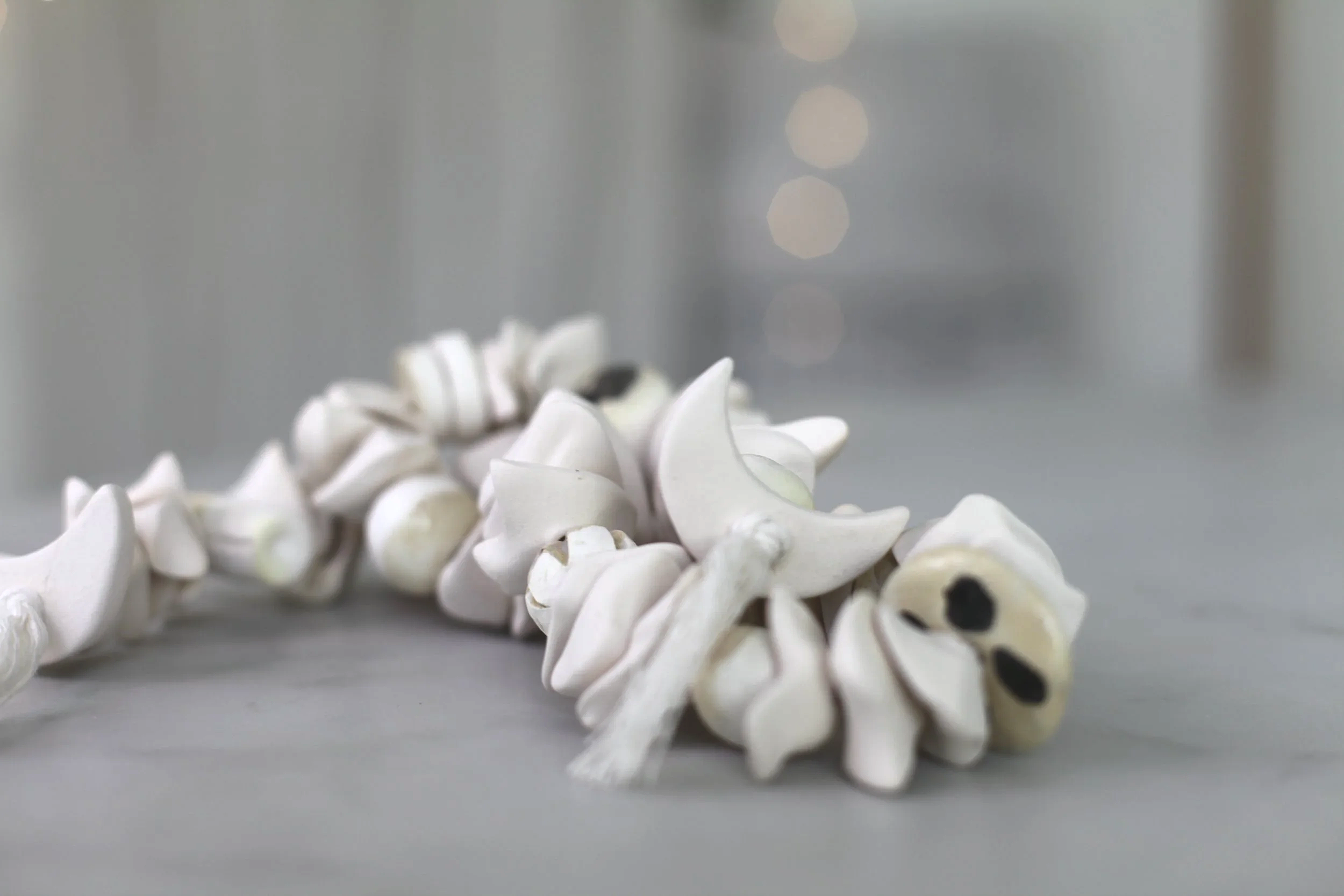 Ceramic Bead Garland with Moons