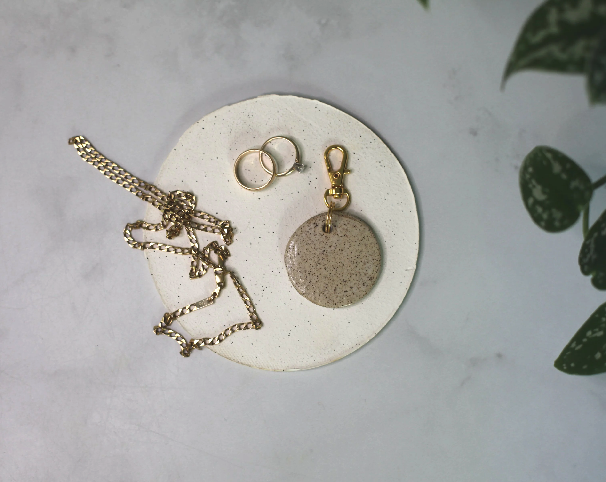 Speckled Taupe Ceramic Charm