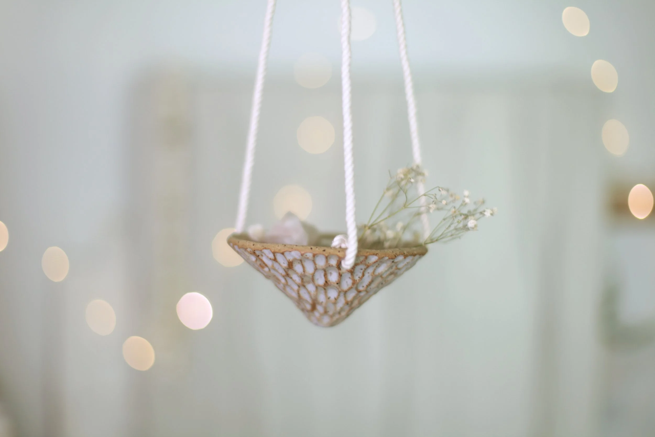 Carved Hanging Planter - small