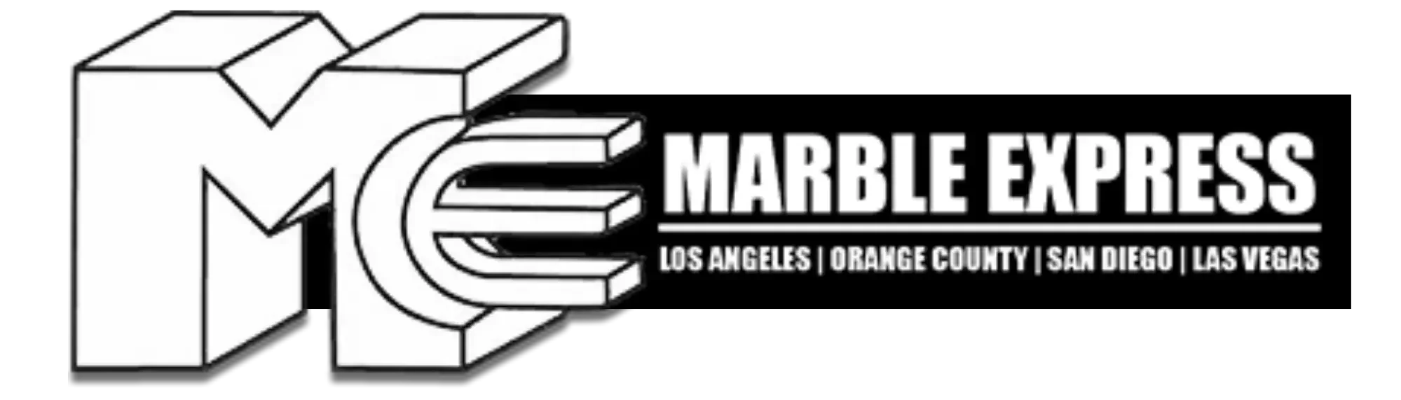 Logo for Marble Express showing the company name, locations, and a stylized marble block with the letter 'M' and 'C'.