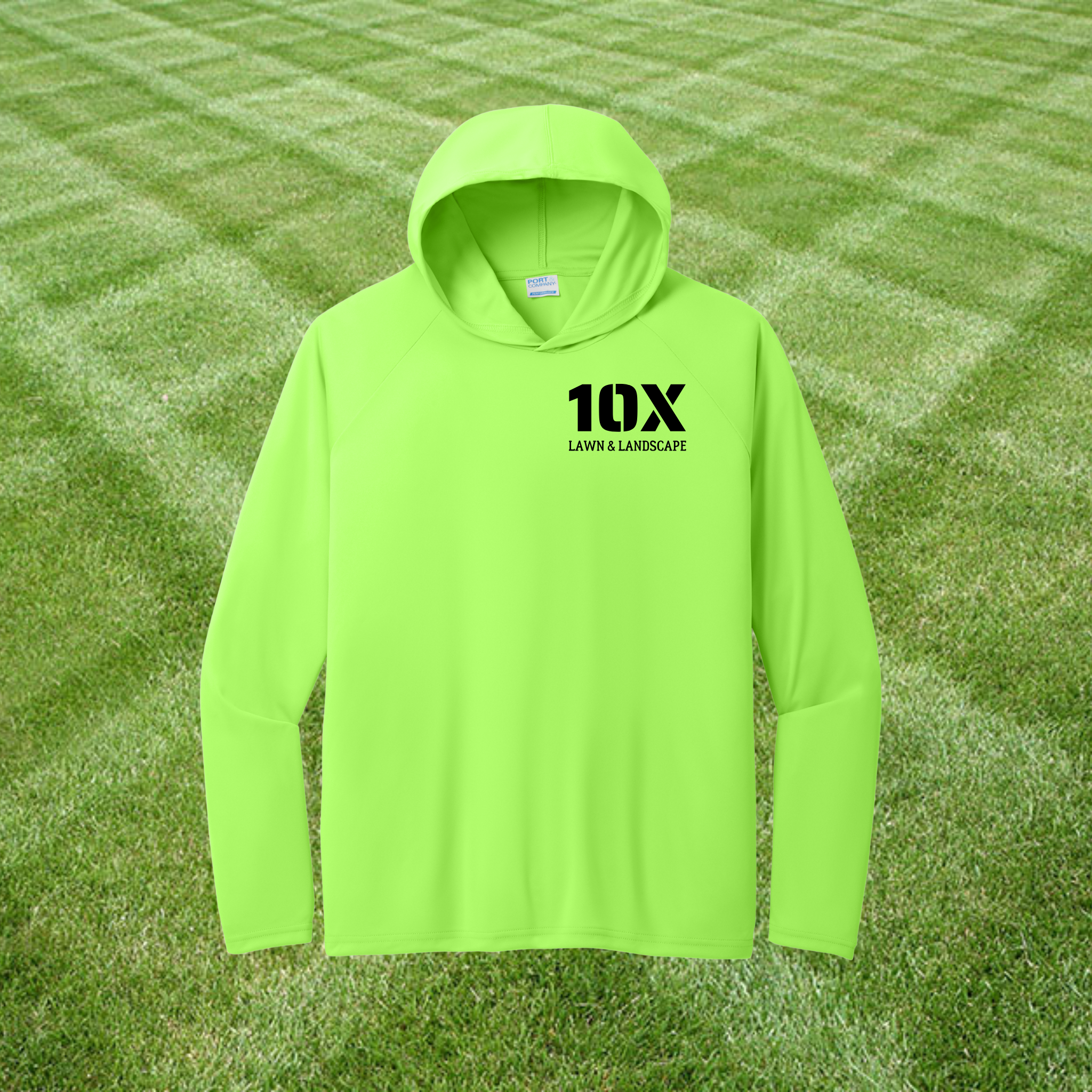 Employee Only - 10X Lawn & Landscape – Performance Hooded Long Sleeve Work Shirt