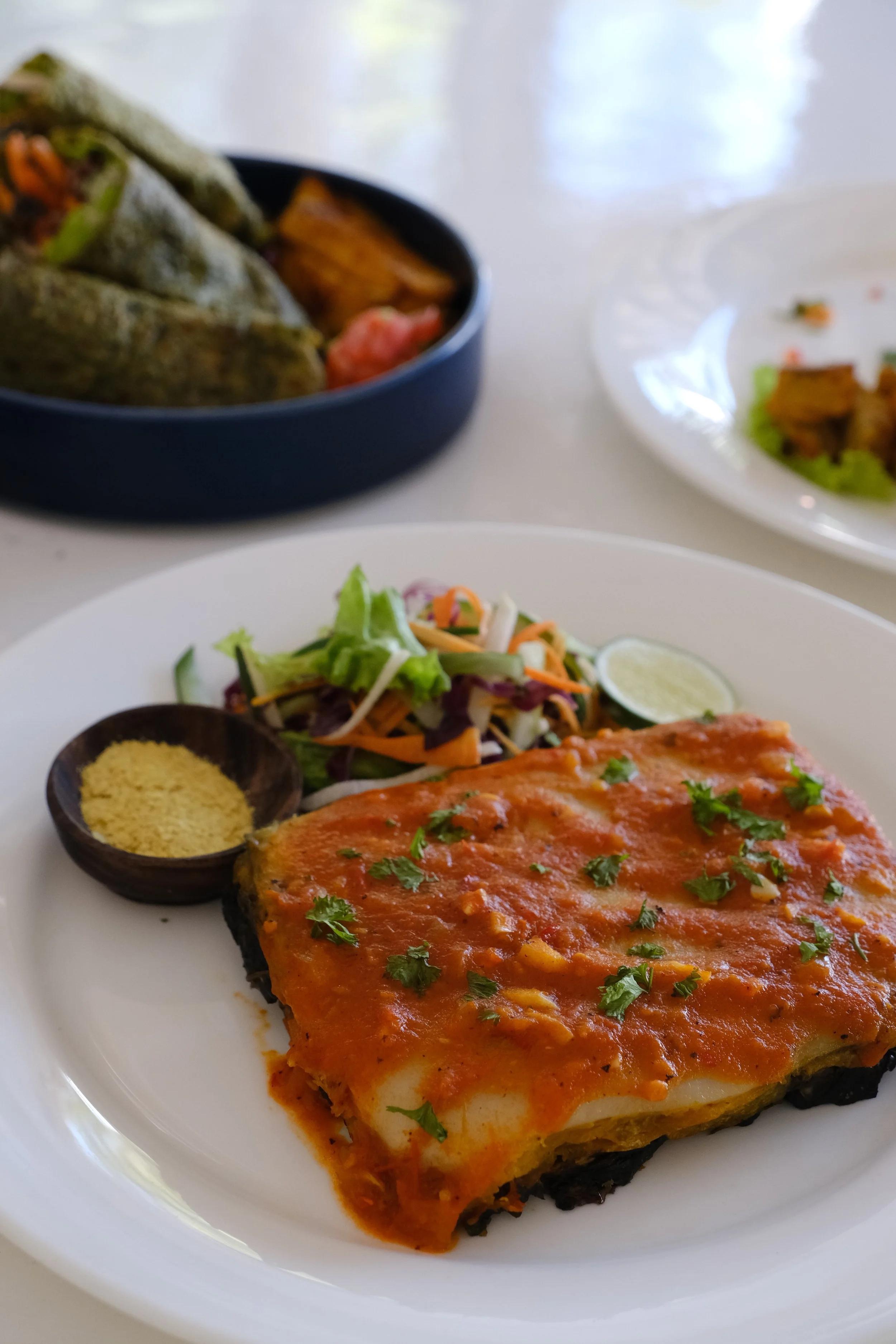 Don't forget to try the vegetarian lasagne when you visit Unity Cafe Bali in Ubud.