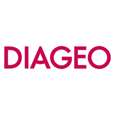 Diageo logo in dark pink text on a white background.