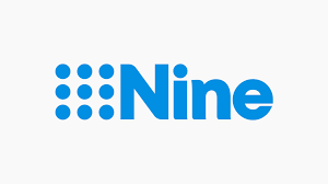 Nine logo with blue text and nine dots to the left