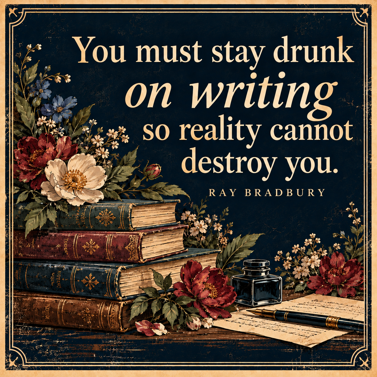 Stay Drunk On Writing: Ray Bradbury Vinyl Sticker