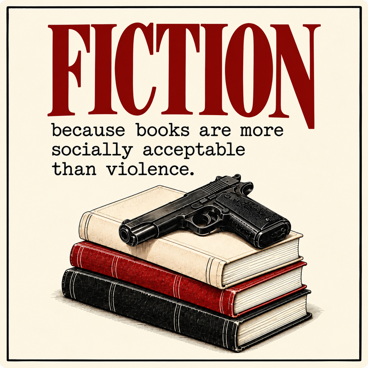 Fiction Is More Socially Acceptable Than Violence Vinyl Sticker