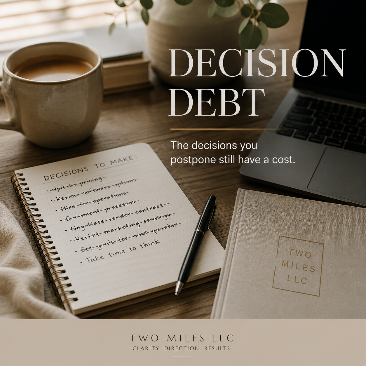Two Miles Daily — Issue 053 Your business can accumulate decision debt. 