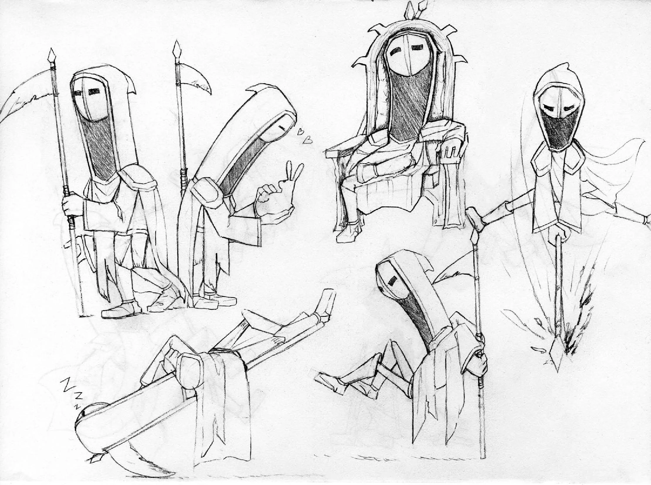 Croquis expressifs d'un des personnages pour le workshop du Inktober 2021.