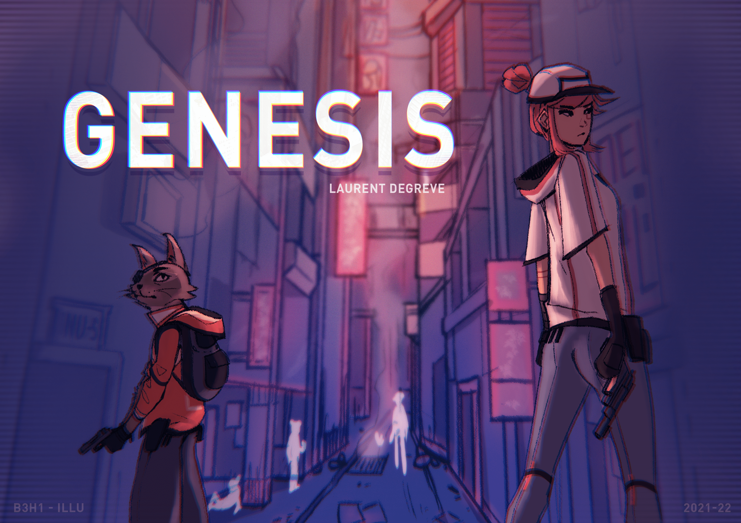 Bannière réalisée pour ma bande-dessinée "GENESIS" (Travail de fin d'études)
Voir la page "Projets" pour plus d'informations