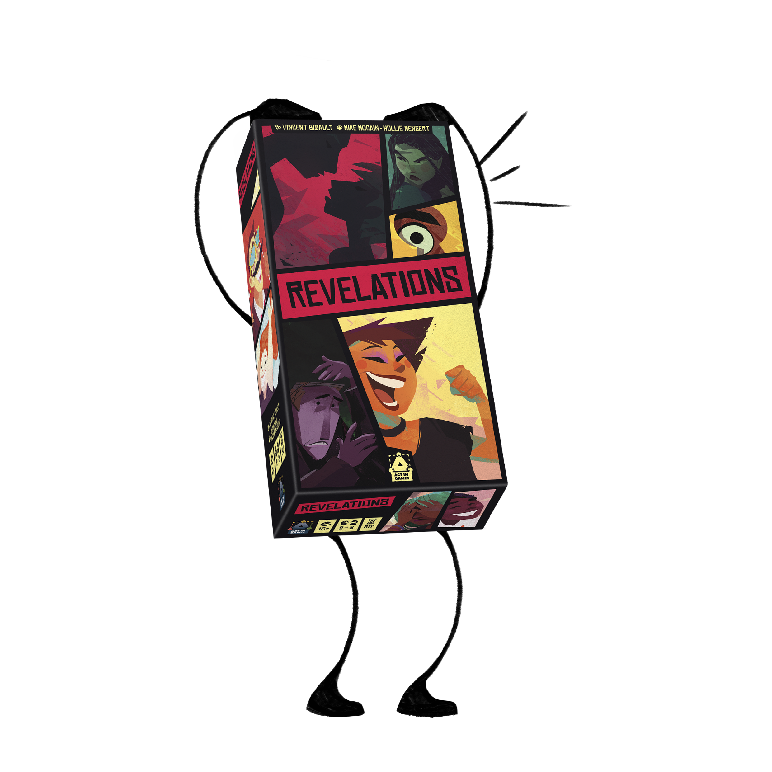 Jeu de société "Revelations" humanisé pour le projet BD du stage de Neytix chez Act In Games.
