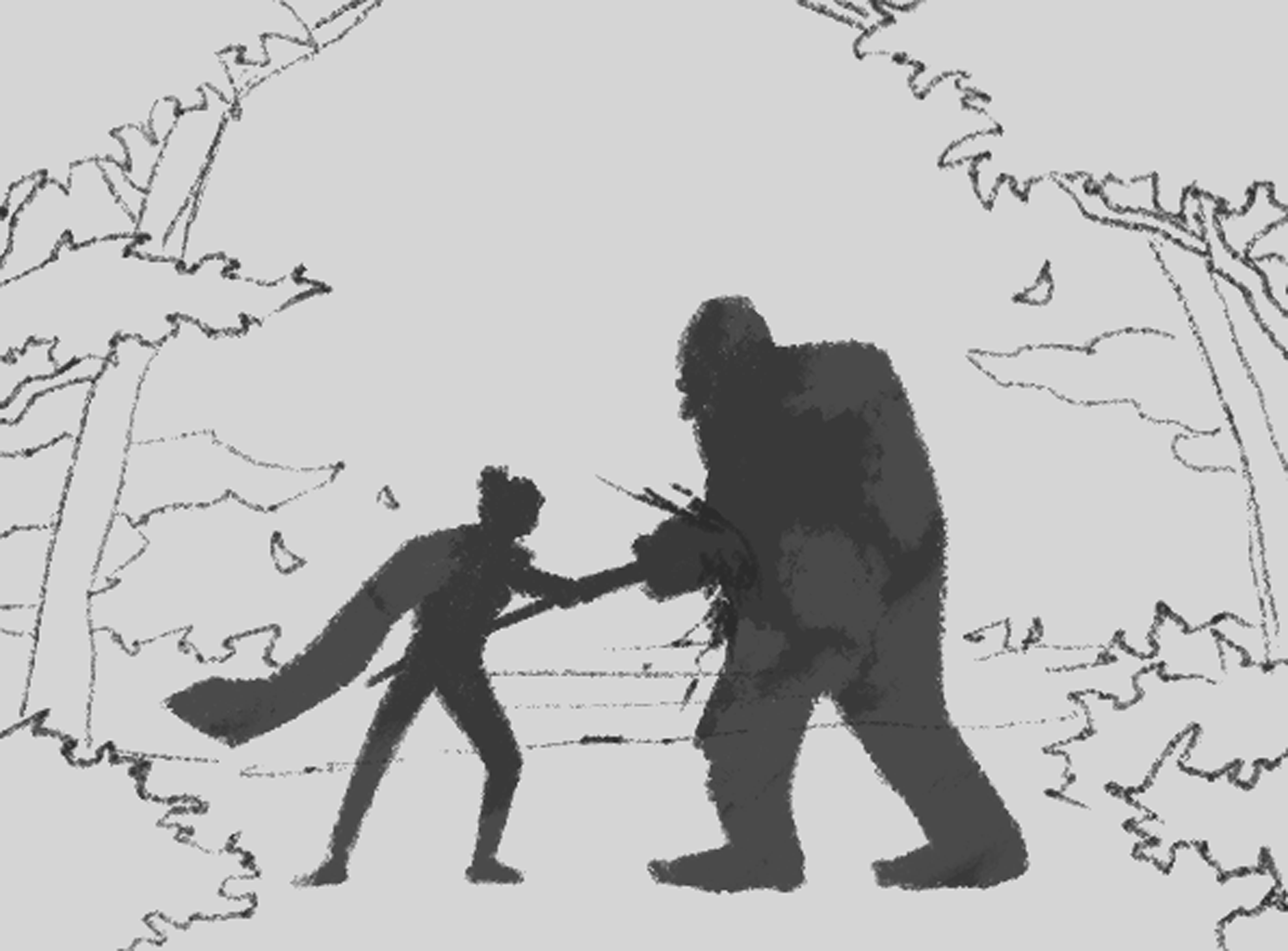 Croquis réalisé pour la planification des cases du livre d'illustration "Au-delà des nuages" par Laurent Degreve aka Neytix.