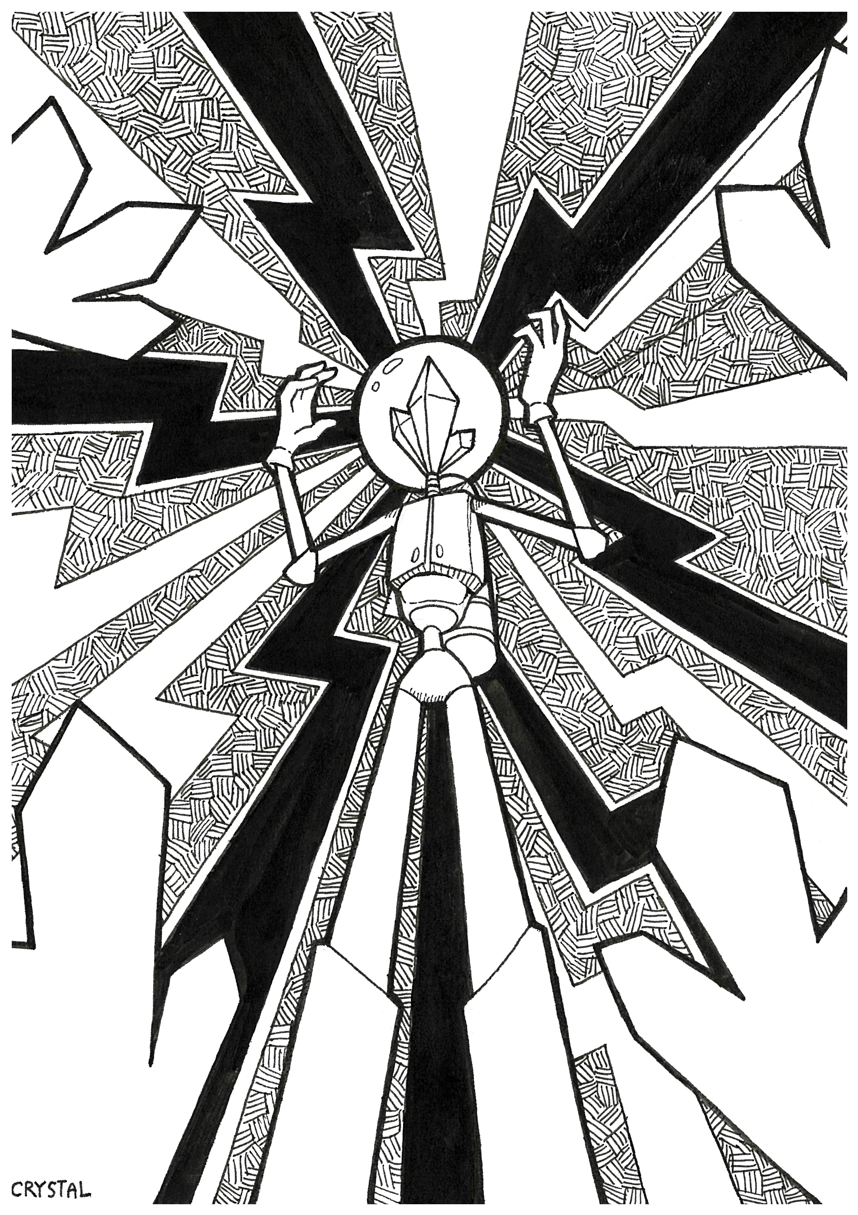 Illustration pour le challenge du Inktober 2021 mettant en scène le personnage imaginé pour le défi, par Neytix.